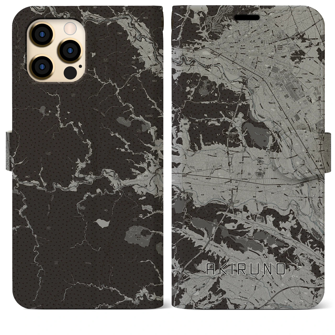 【あきる野(東京都)】地図柄iPhoneケース(手帳タイプ)