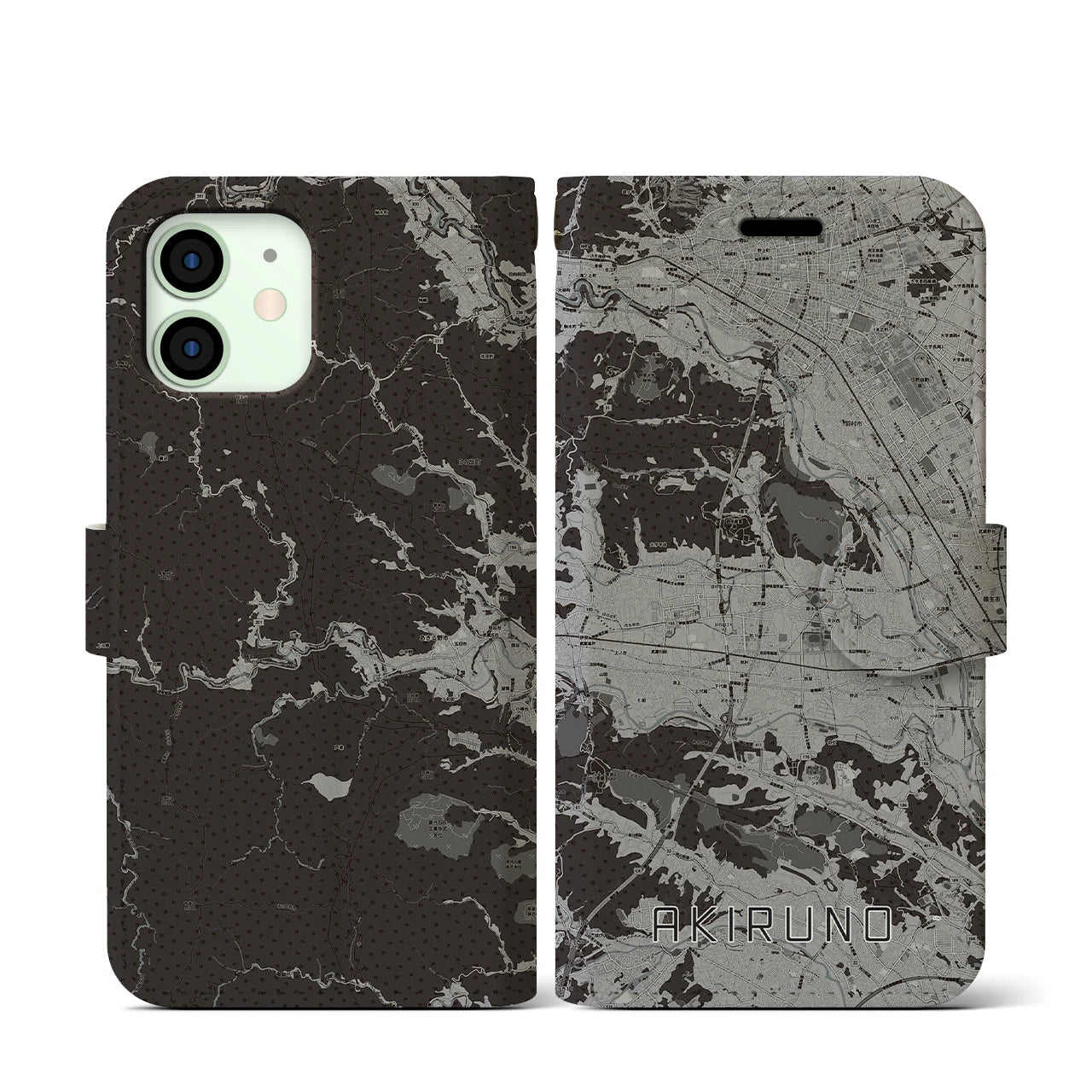 【あきる野(東京都)】地図柄iPhoneケース(手帳タイプ)