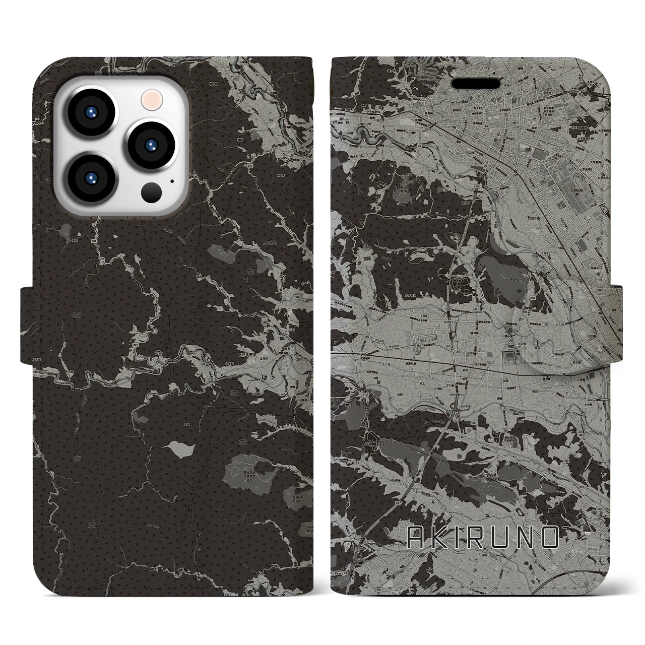 【あきる野(東京都)】地図柄iPhoneケース(手帳タイプ)