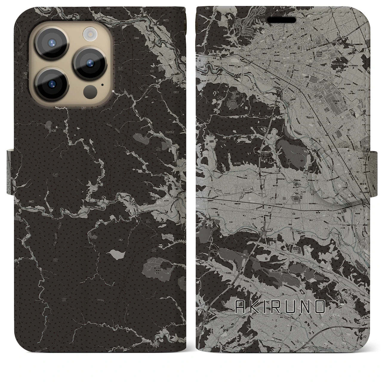 【あきる野(東京都)】地図柄iPhoneケース(手帳タイプ)