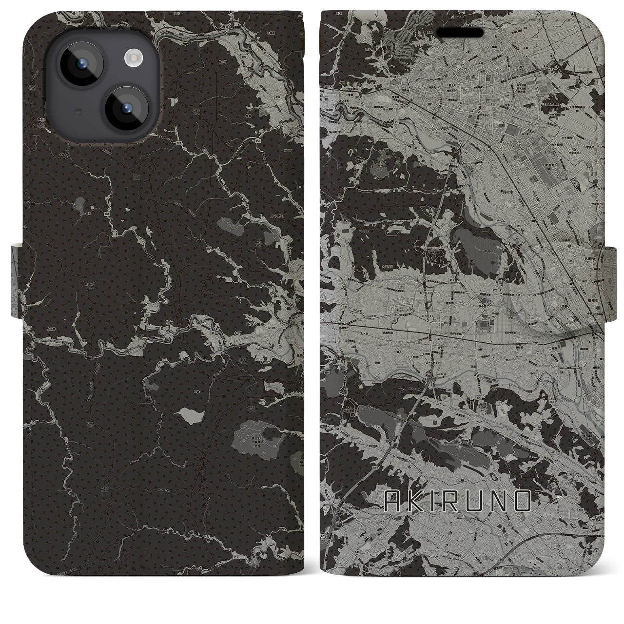 【あきる野(東京都)】地図柄iPhoneケース(手帳タイプ)