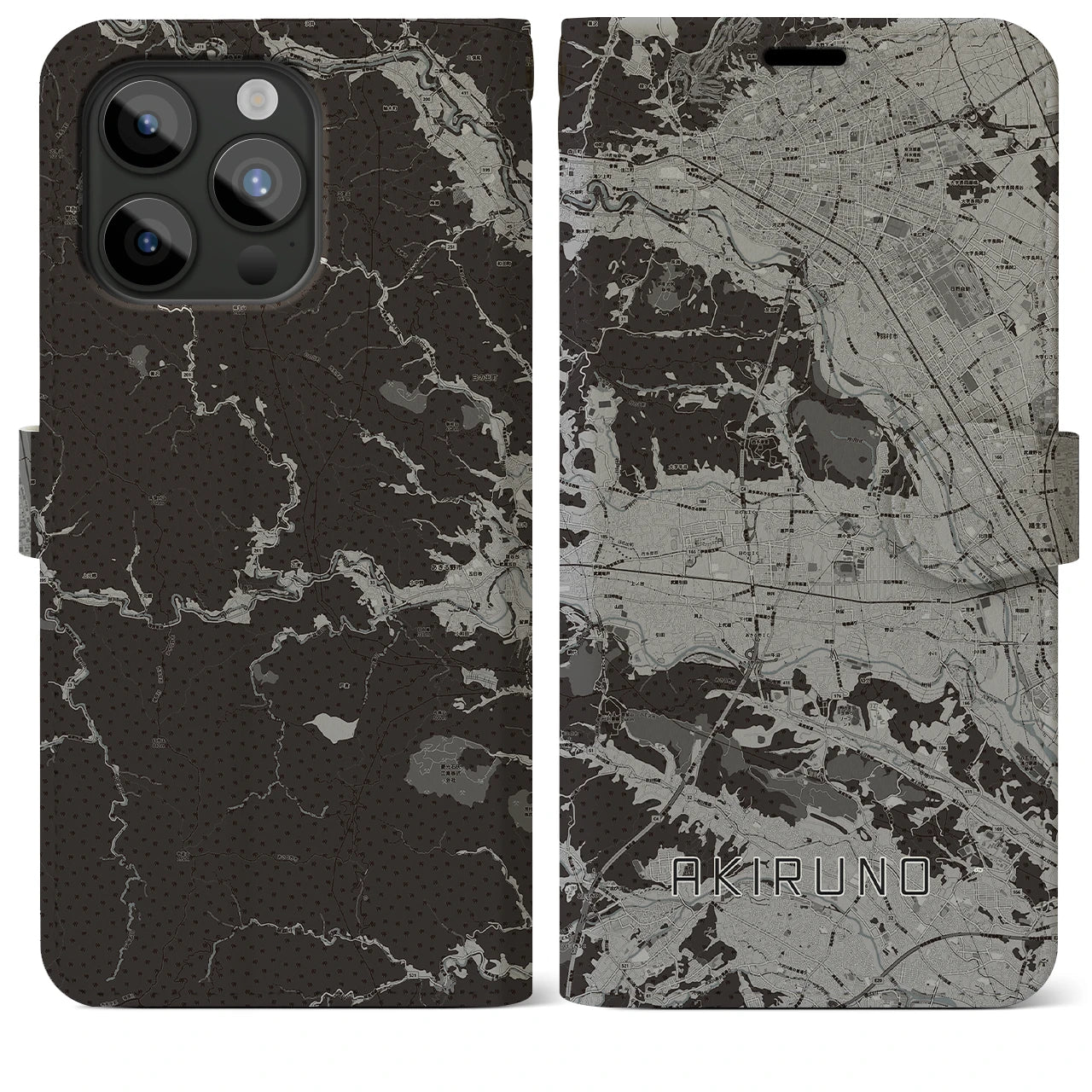 【あきる野(東京都)】地図柄iPhoneケース(手帳タイプ)