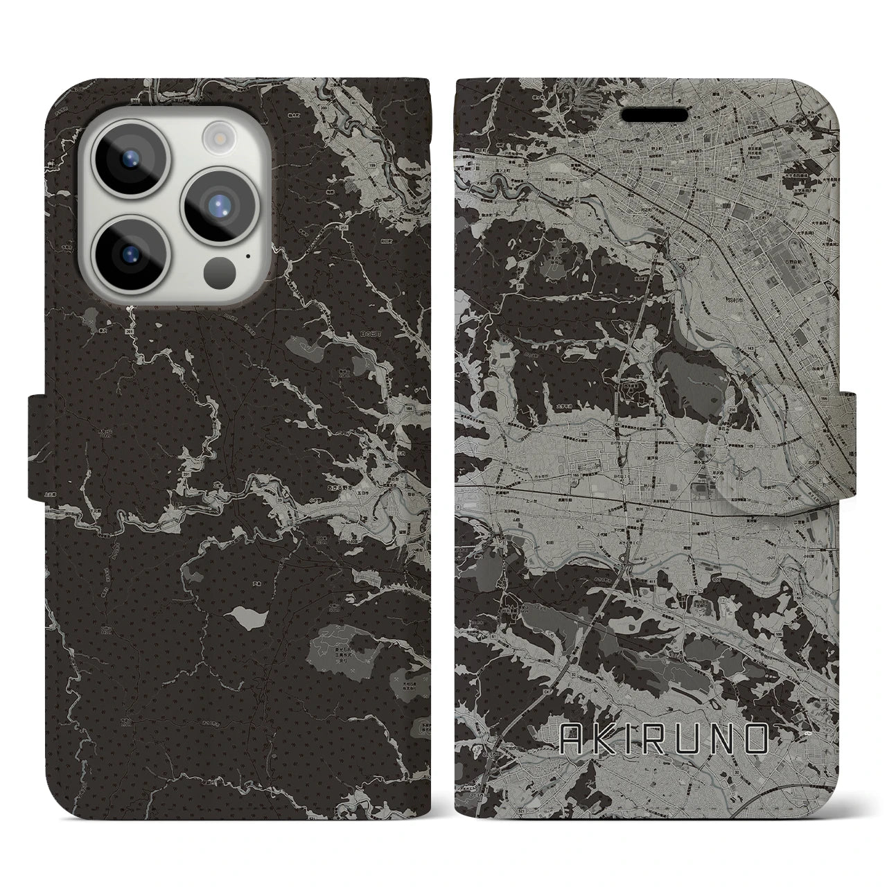 【あきる野(東京都)】地図柄iPhoneケース(手帳タイプ)