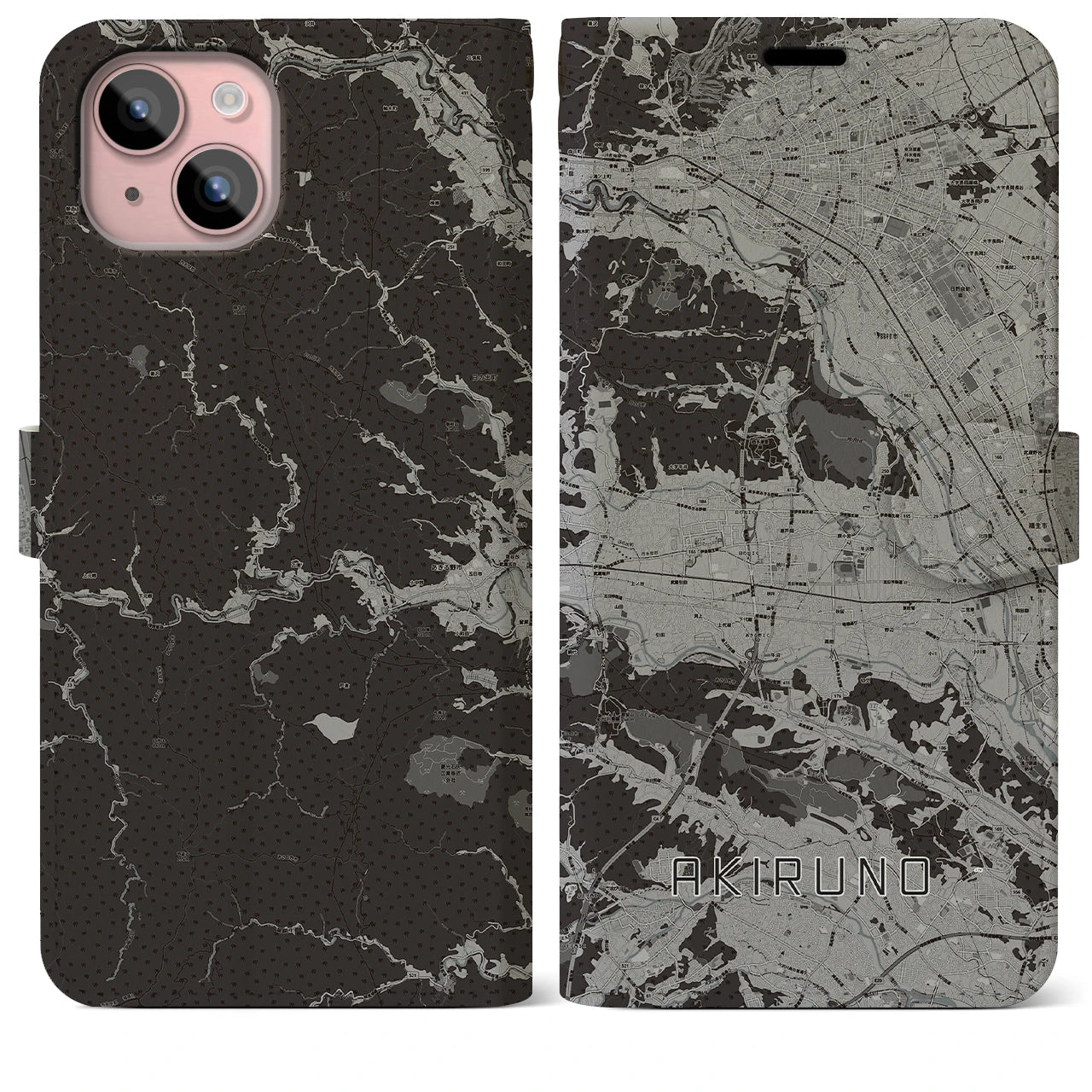 【あきる野(東京都)】地図柄iPhoneケース(手帳タイプ)