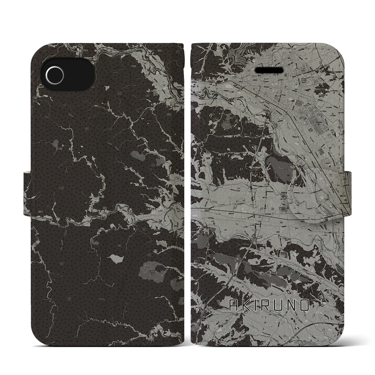 【あきる野(東京都)】地図柄iPhoneケース(手帳タイプ)