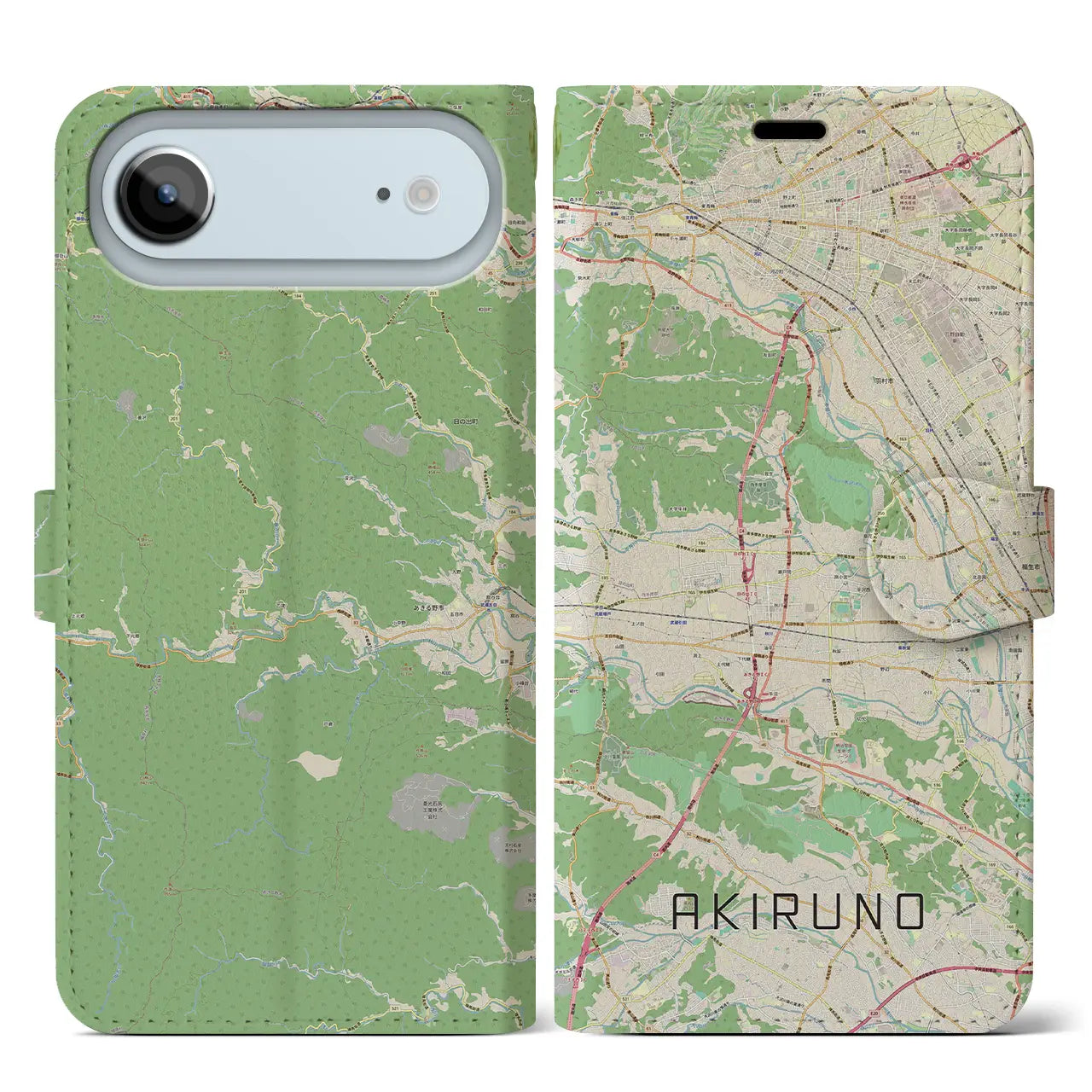 【あきる野(東京都)】地図柄iPhoneケース(手帳タイプ)