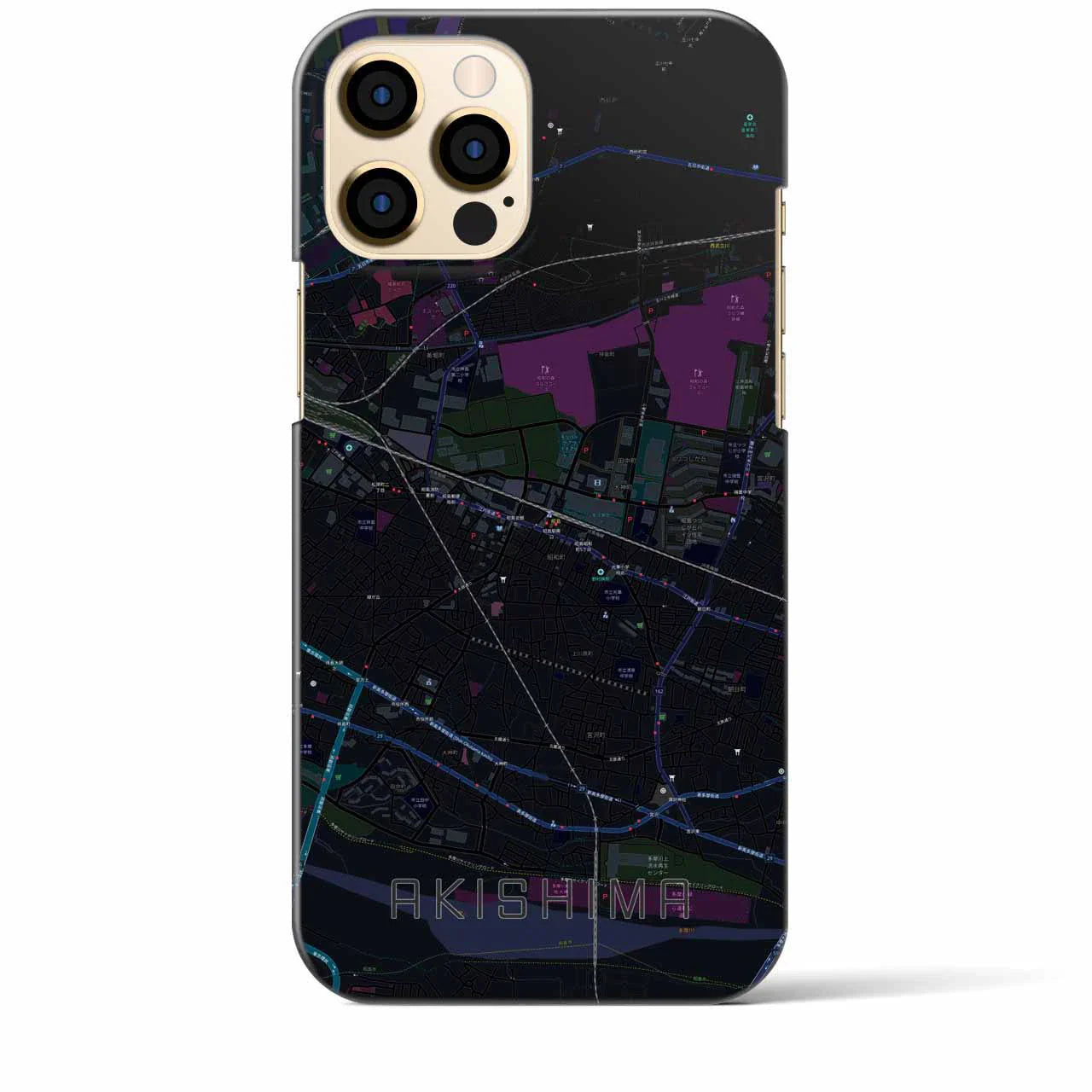 【昭島(東京都)】地図柄iPhoneケース(バックカバータイプ)
