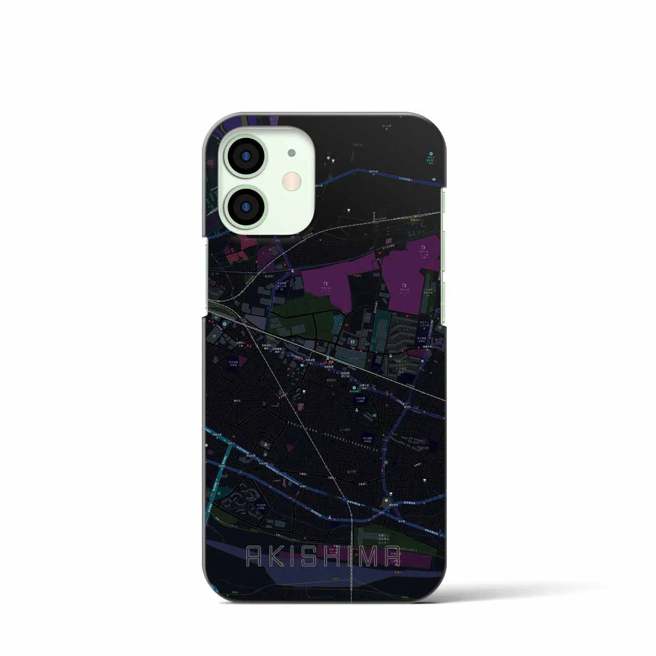 【昭島(東京都)】地図柄iPhoneケース(バックカバータイプ)