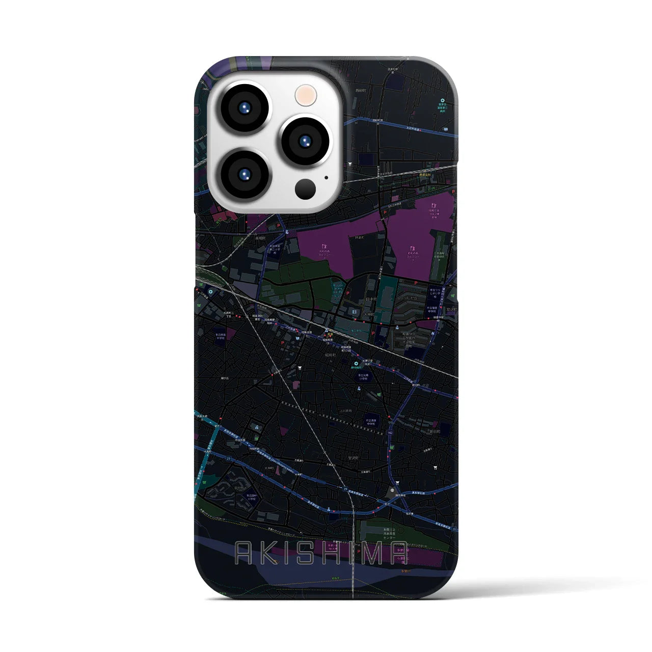 【昭島(東京都)】地図柄iPhoneケース(バックカバータイプ)