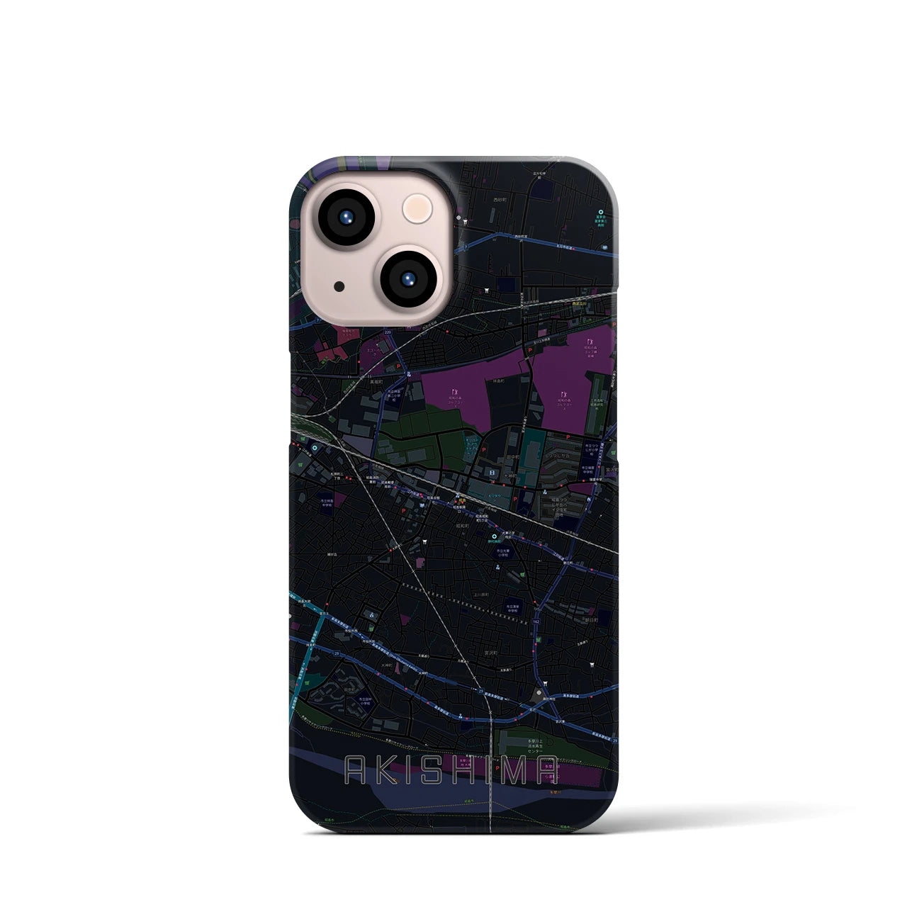 【昭島(東京都)】地図柄iPhoneケース(バックカバータイプ)
