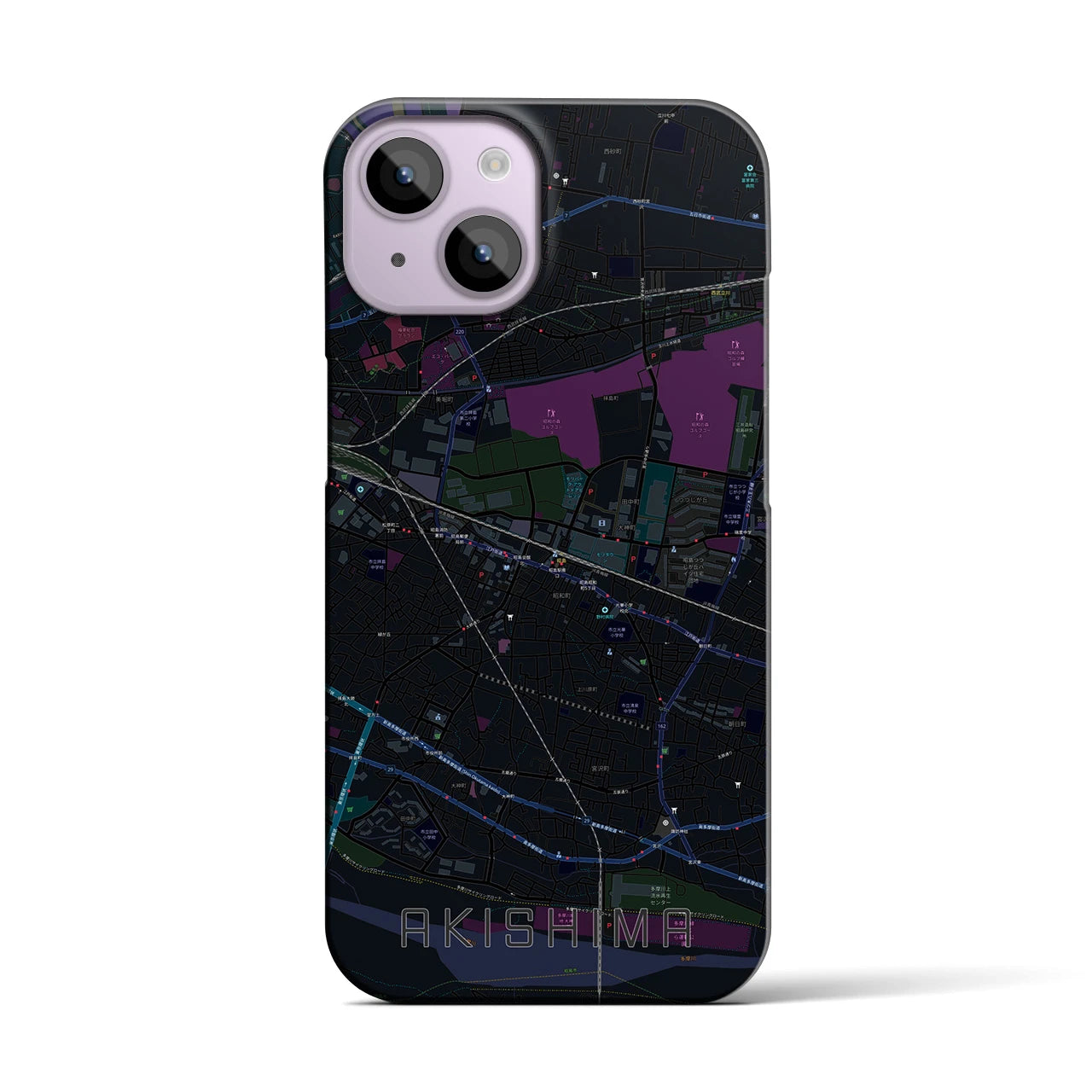 【昭島(東京都)】地図柄iPhoneケース(バックカバータイプ)