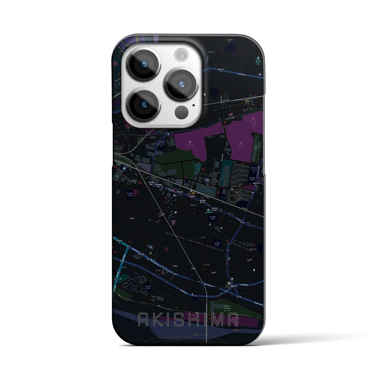 【昭島(東京都)】地図柄iPhoneケース(バックカバータイプ)