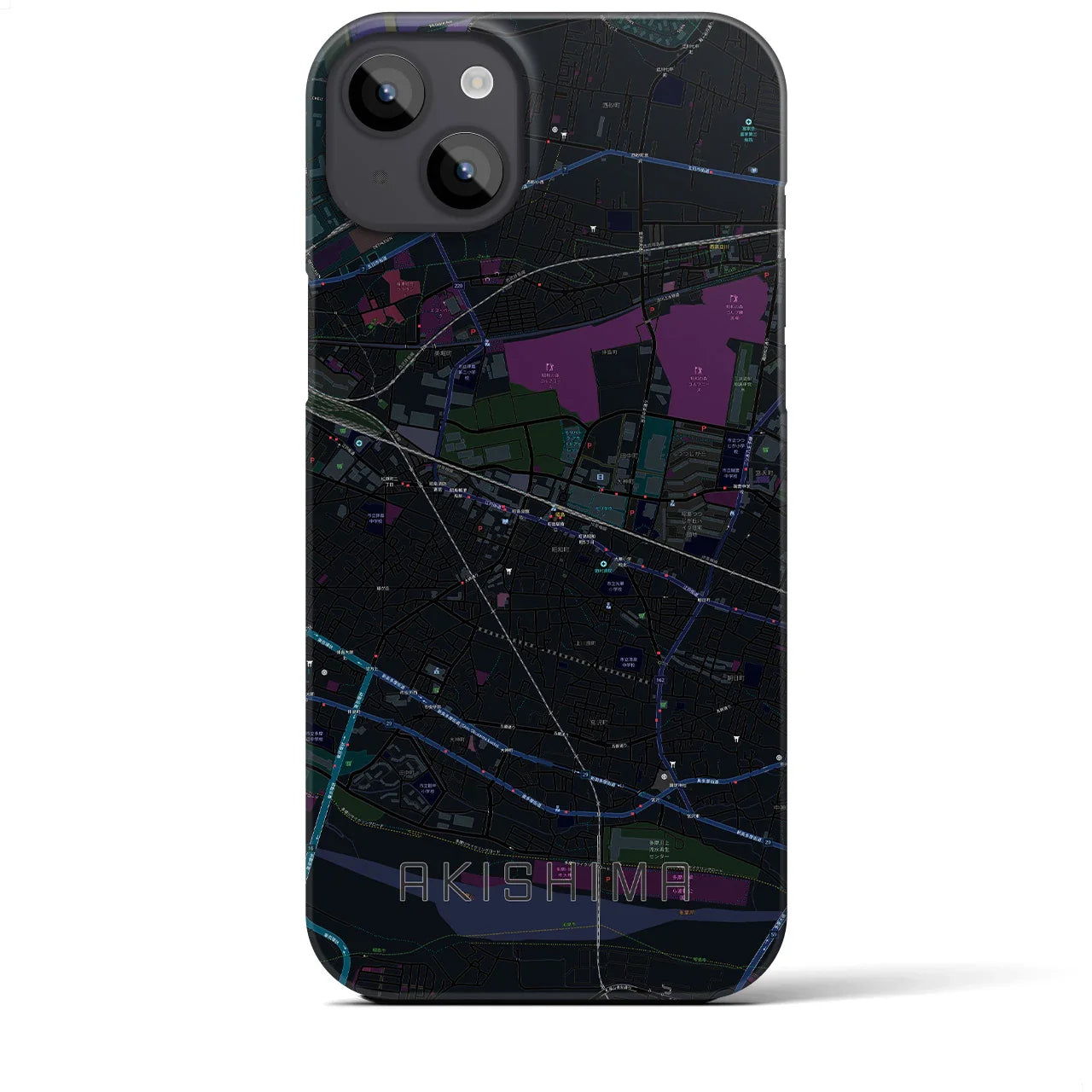【昭島(東京都)】地図柄iPhoneケース(バックカバータイプ)