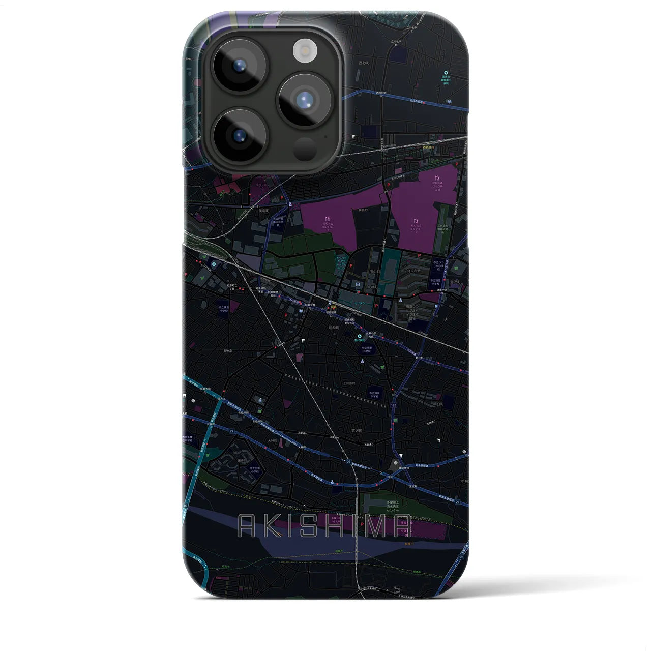 【昭島(東京都)】地図柄iPhoneケース(バックカバータイプ)