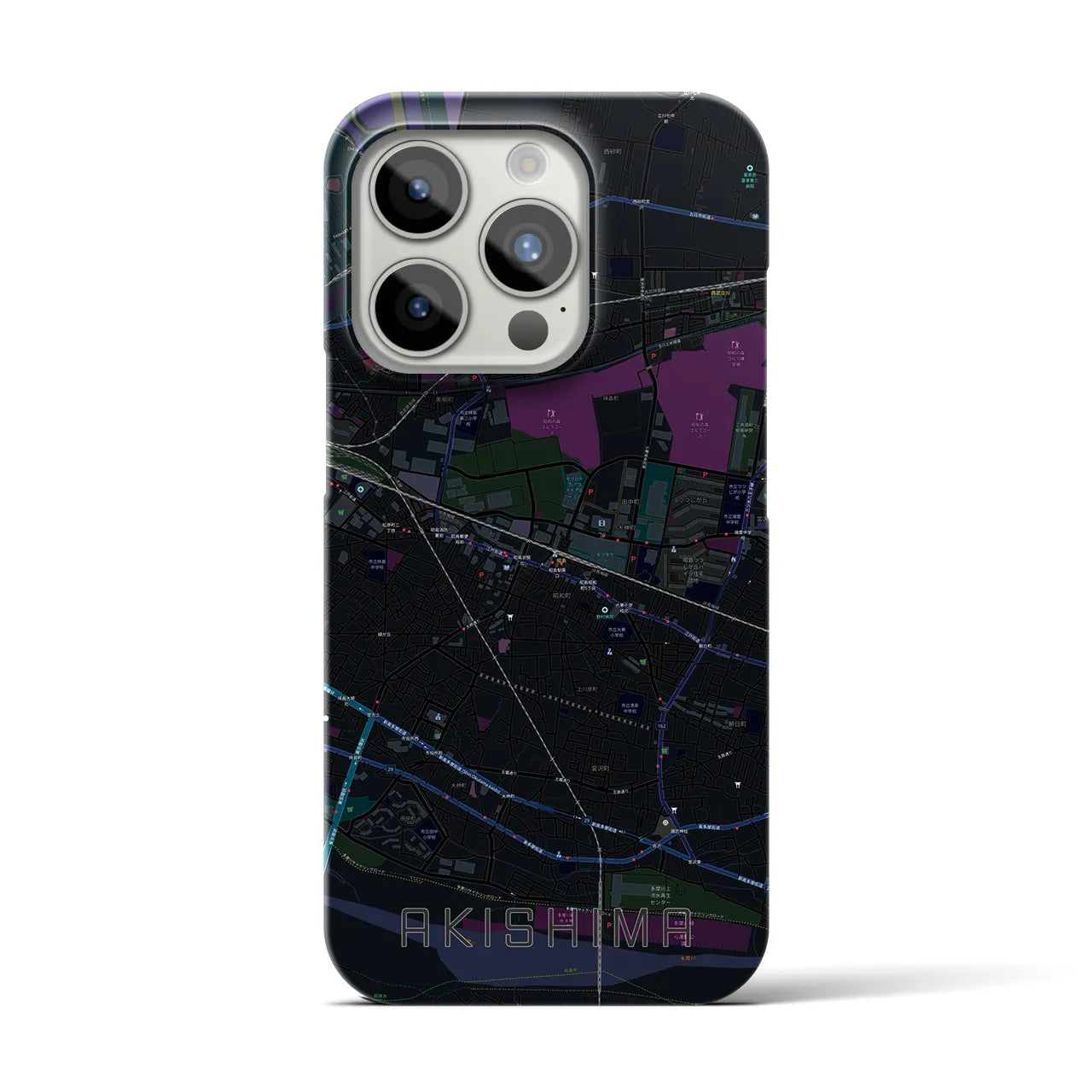 【昭島(東京都)】地図柄iPhoneケース(バックカバータイプ)