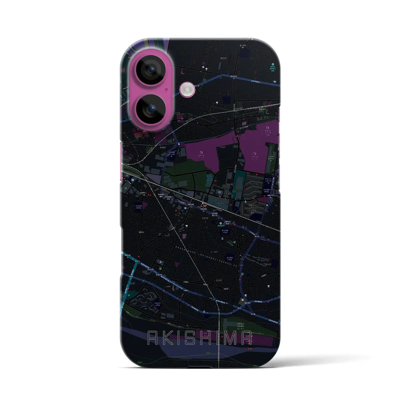 【昭島(東京都)】地図柄iPhoneケース(バックカバータイプ)