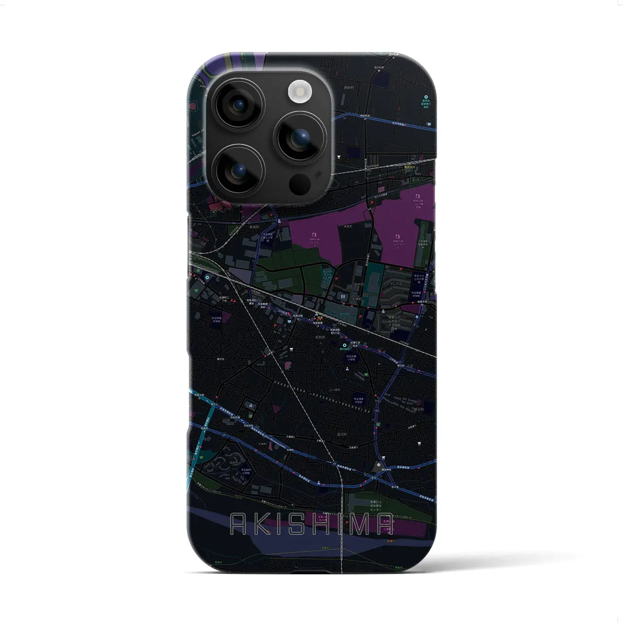 【昭島(東京都)】地図柄iPhoneケース(バックカバータイプ)