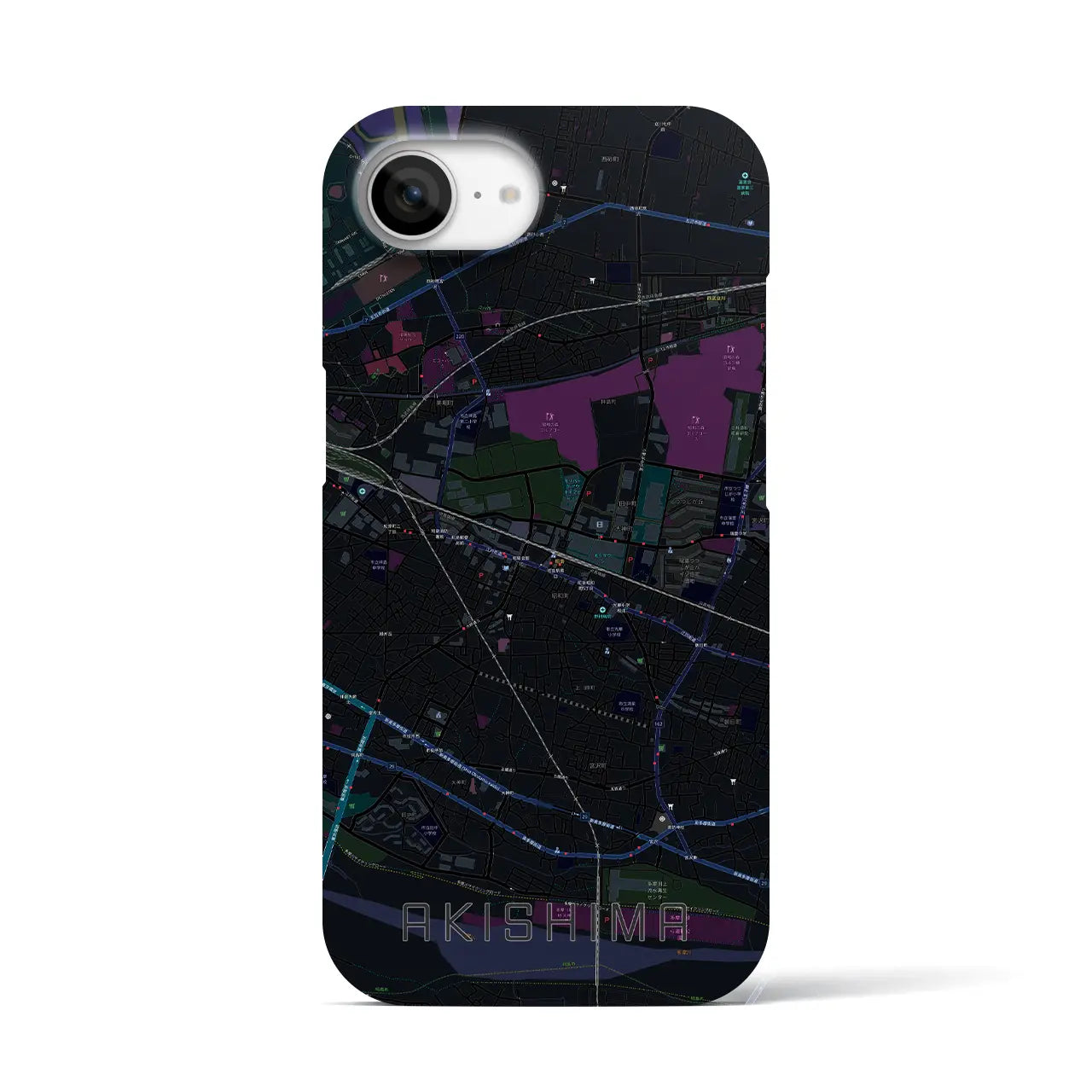 【昭島(東京都)】地図柄iPhoneケース(バックカバータイプ)