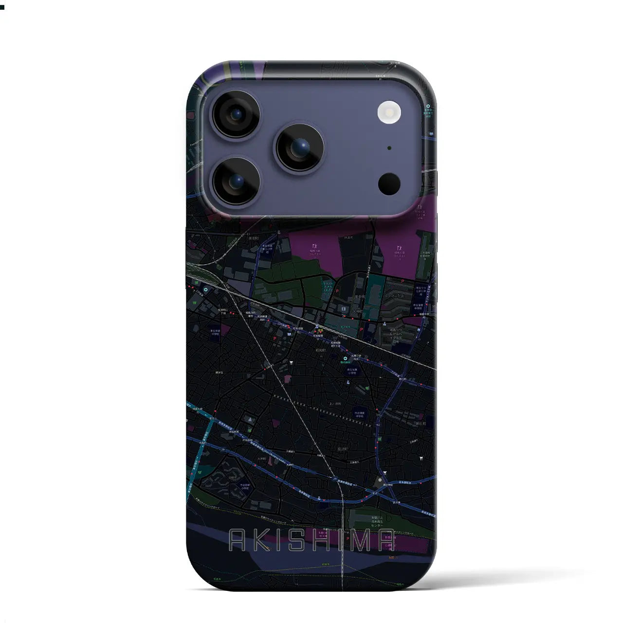 【昭島(東京都)】地図柄iPhoneケース(バックカバータイプ)