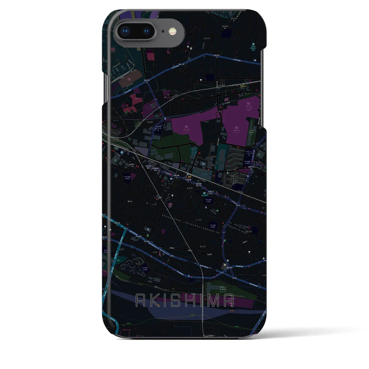 【昭島(東京都)】地図柄iPhoneケース(バックカバータイプ)