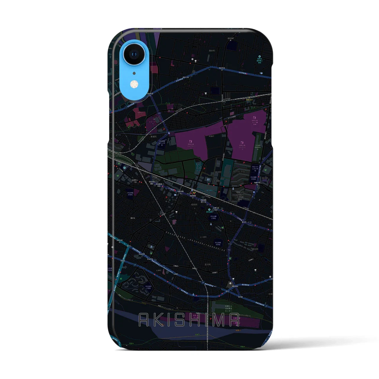 【昭島(東京都)】地図柄iPhoneケース(バックカバータイプ)