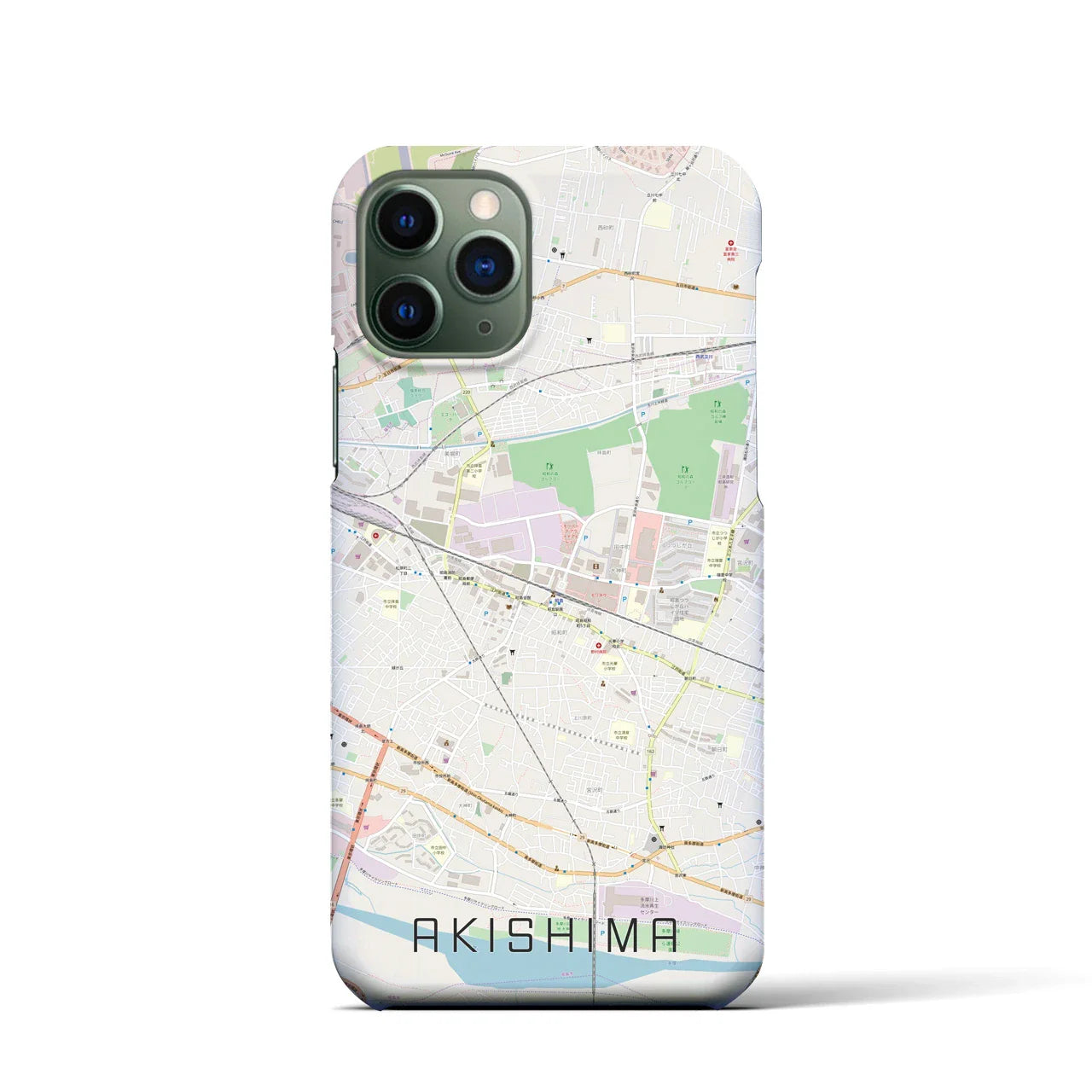 【昭島(東京都)】地図柄iPhoneケース(バックカバータイプ)