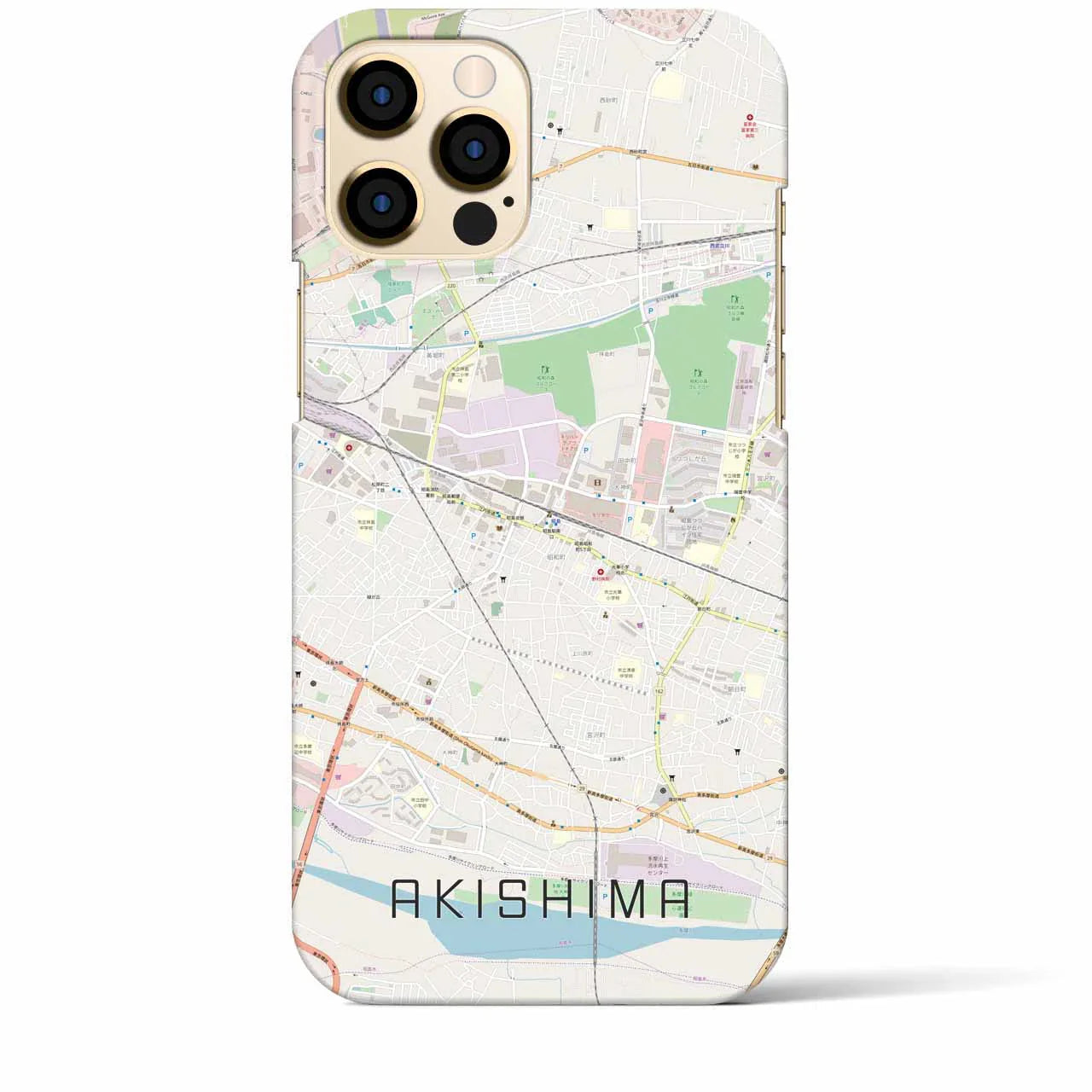 【昭島(東京都)】地図柄iPhoneケース(バックカバータイプ)