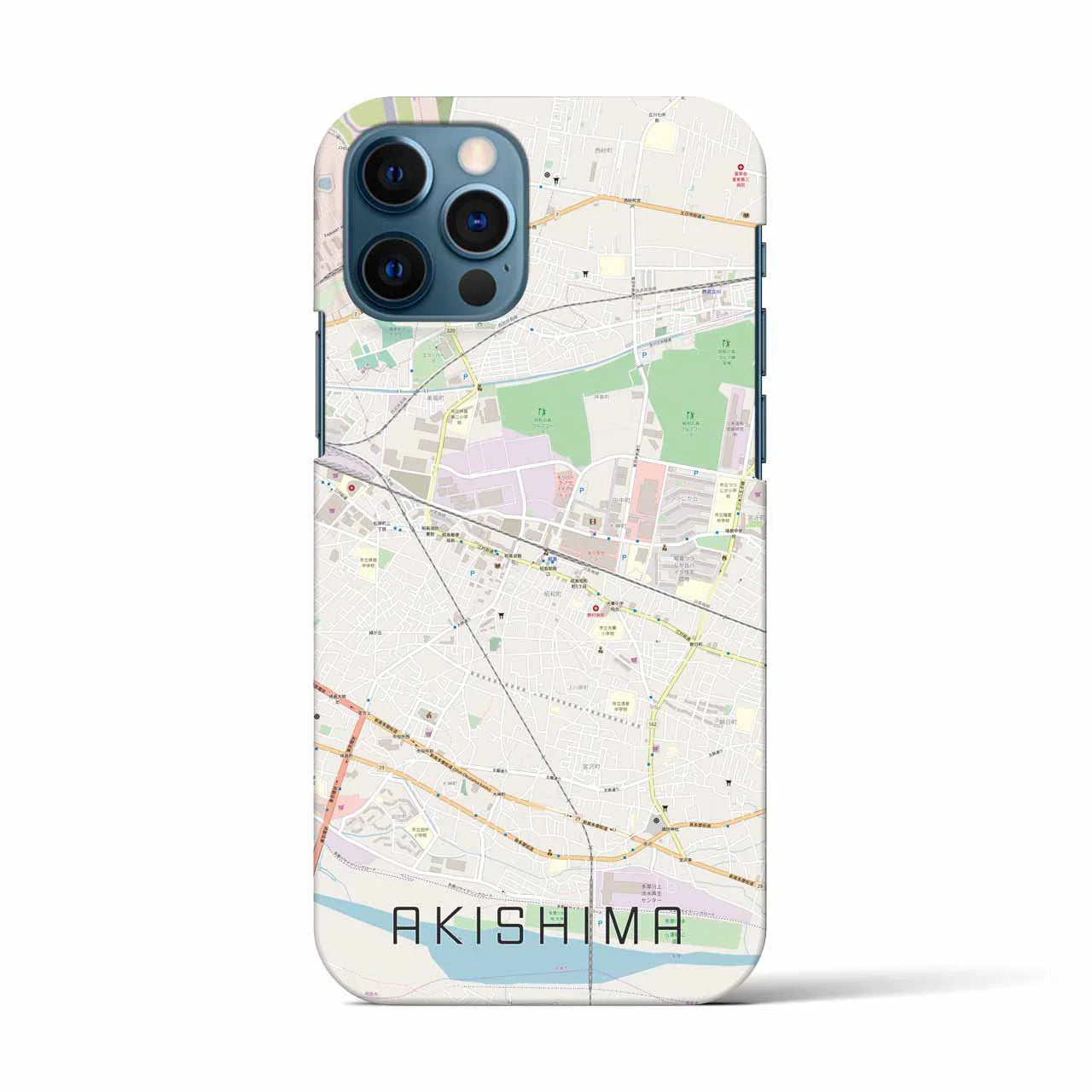 【昭島(東京都)】地図柄iPhoneケース(バックカバータイプ)