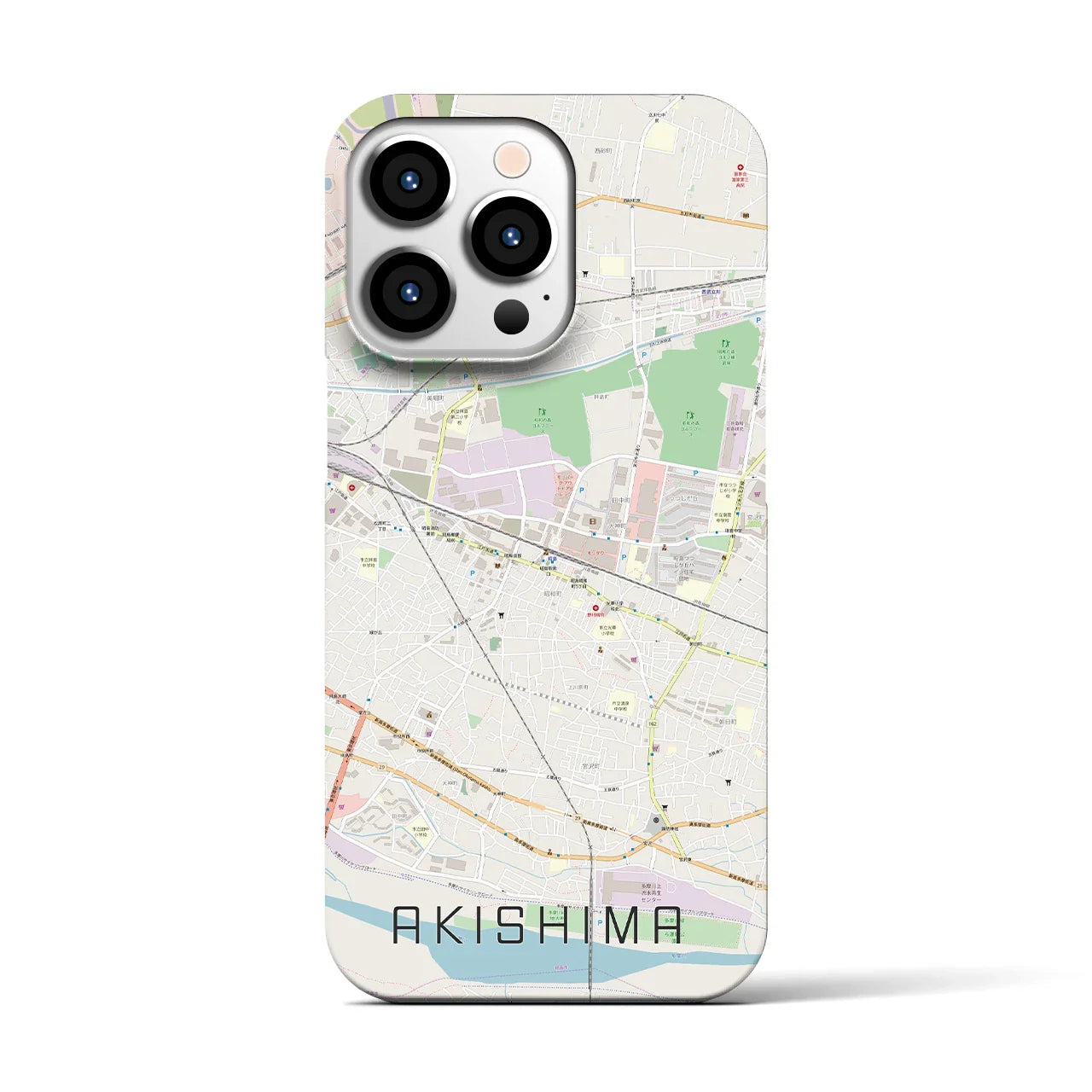 【昭島(東京都)】地図柄iPhoneケース(バックカバータイプ)