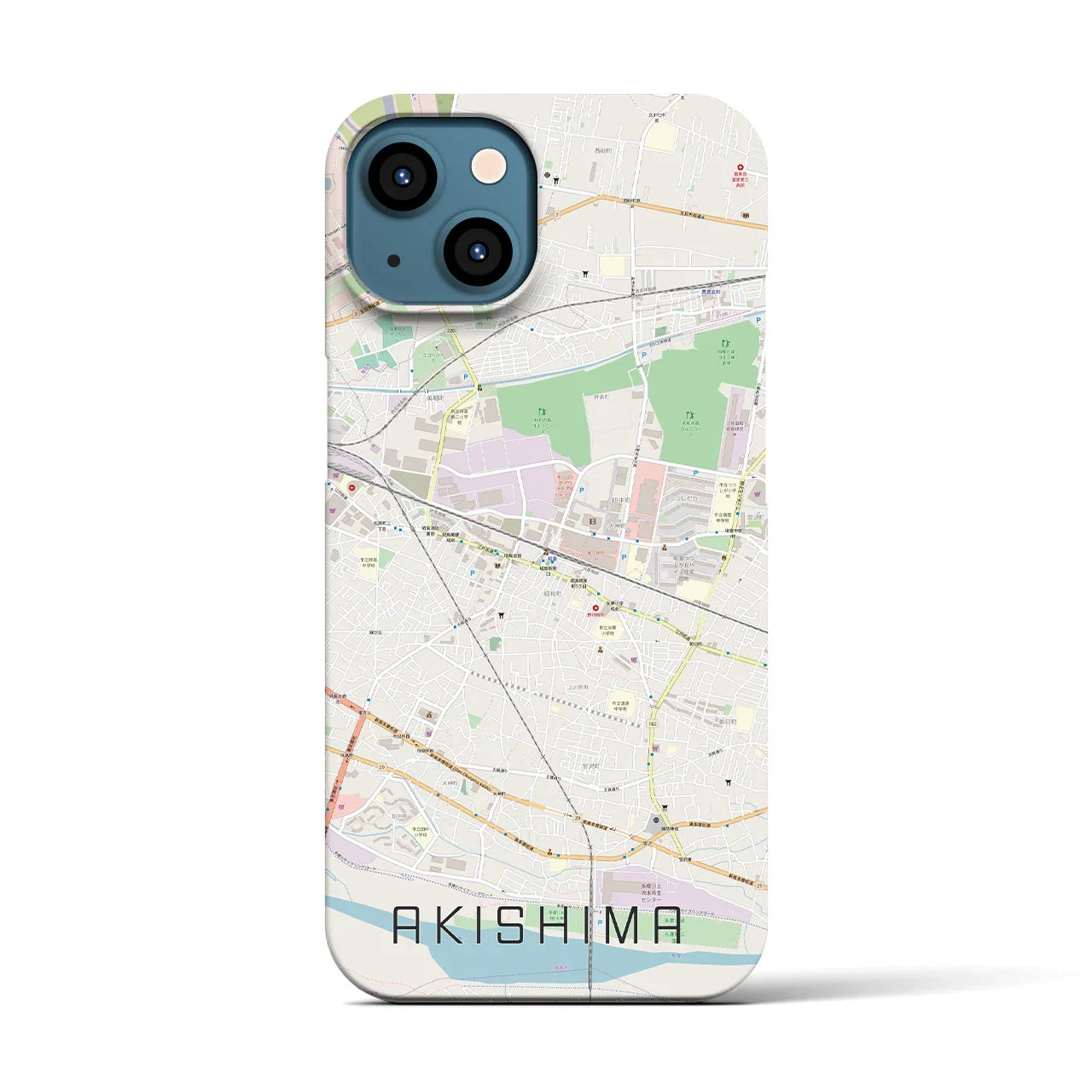 【昭島(東京都)】地図柄iPhoneケース(バックカバータイプ)