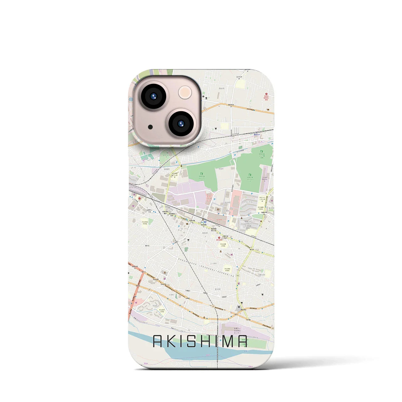 【昭島(東京都)】地図柄iPhoneケース(バックカバータイプ)