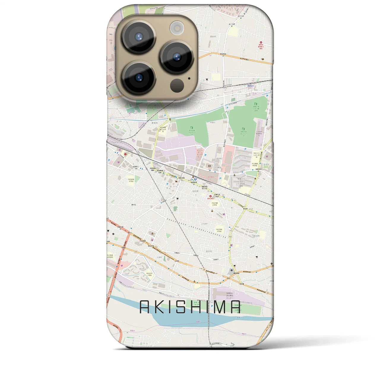 【昭島(東京都)】地図柄iPhoneケース(バックカバータイプ)
