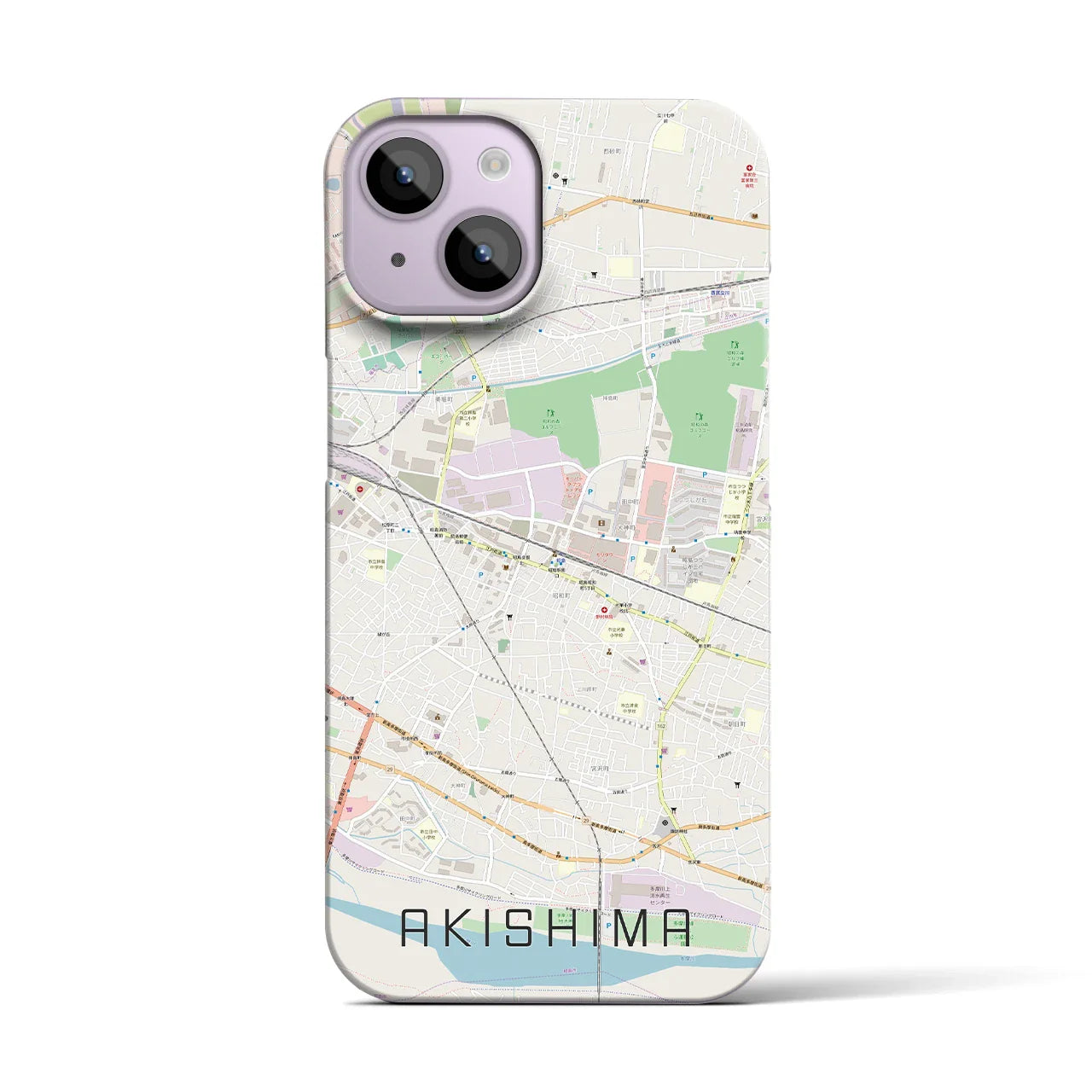 【昭島(東京都)】地図柄iPhoneケース(バックカバータイプ)