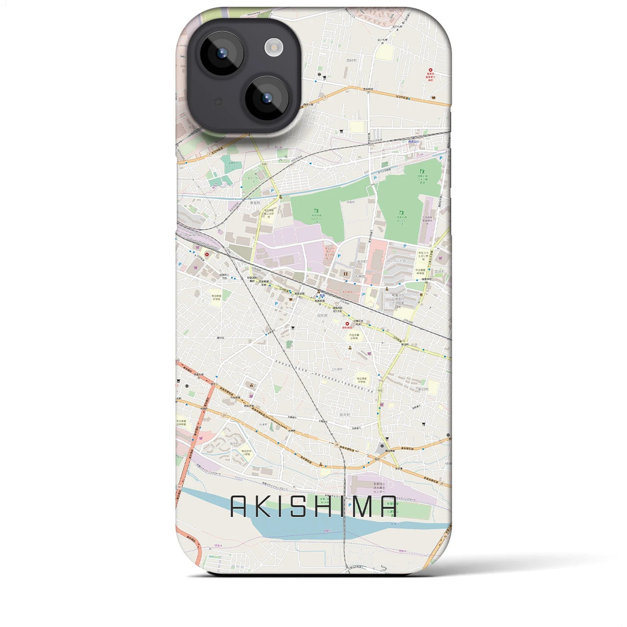 【昭島(東京都)】地図柄iPhoneケース(バックカバータイプ)
