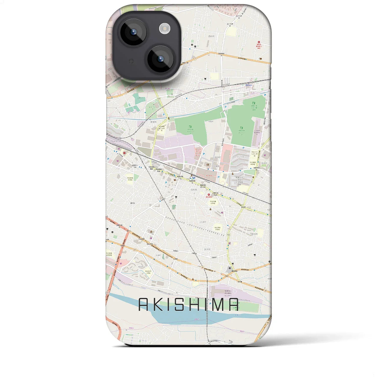 【昭島(東京都)】地図柄iPhoneケース(バックカバータイプ)