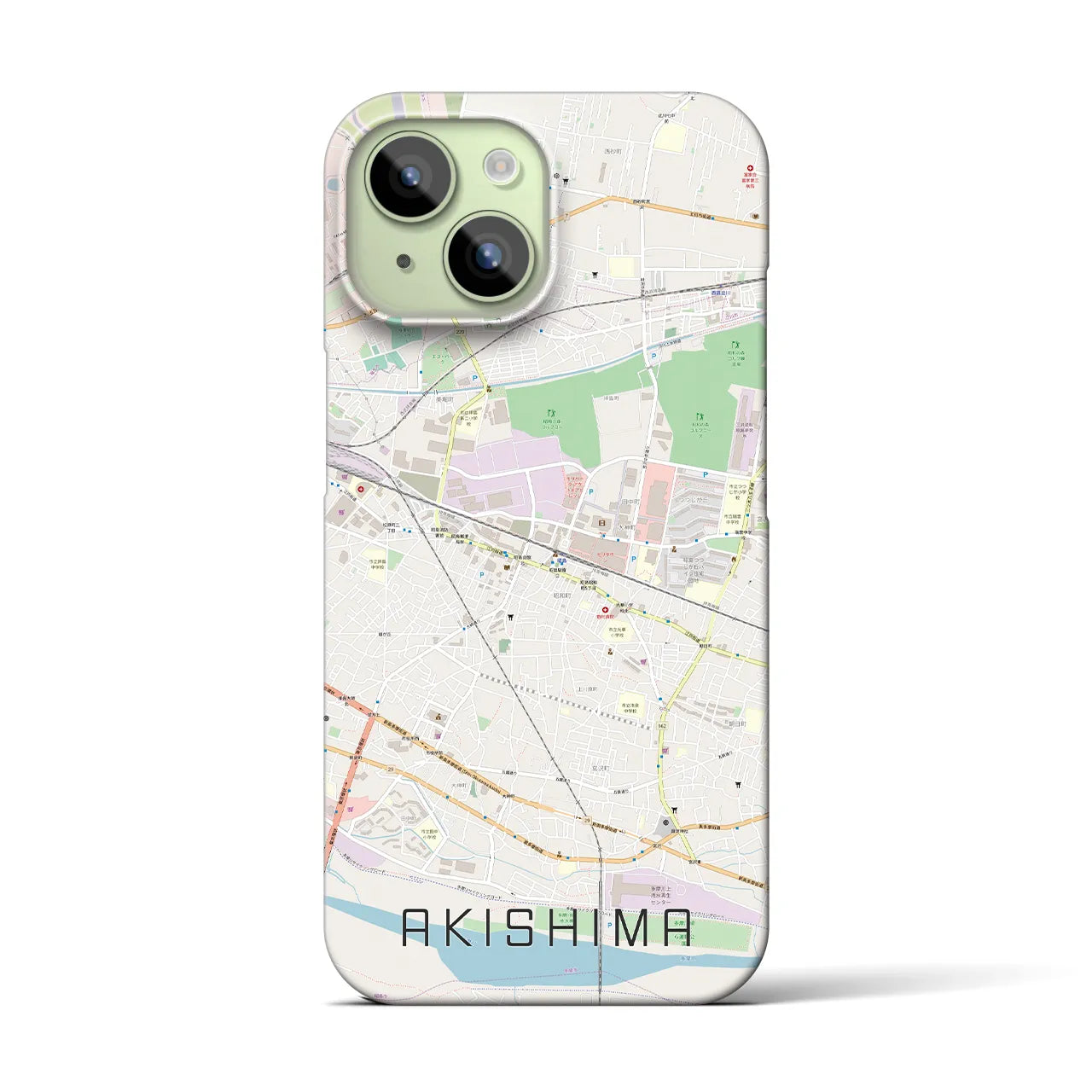 【昭島(東京都)】地図柄iPhoneケース(バックカバータイプ)