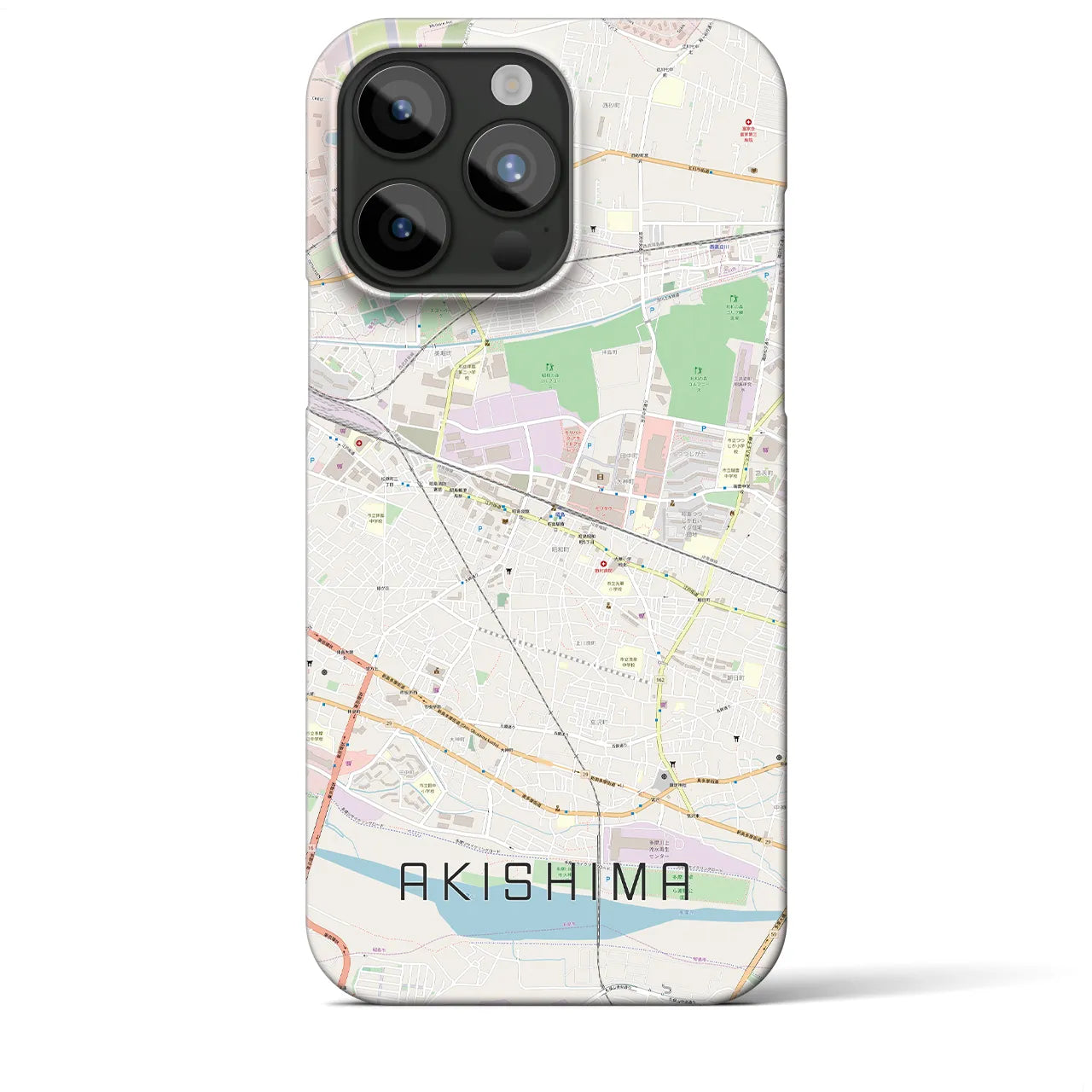 【昭島(東京都)】地図柄iPhoneケース(バックカバータイプ)