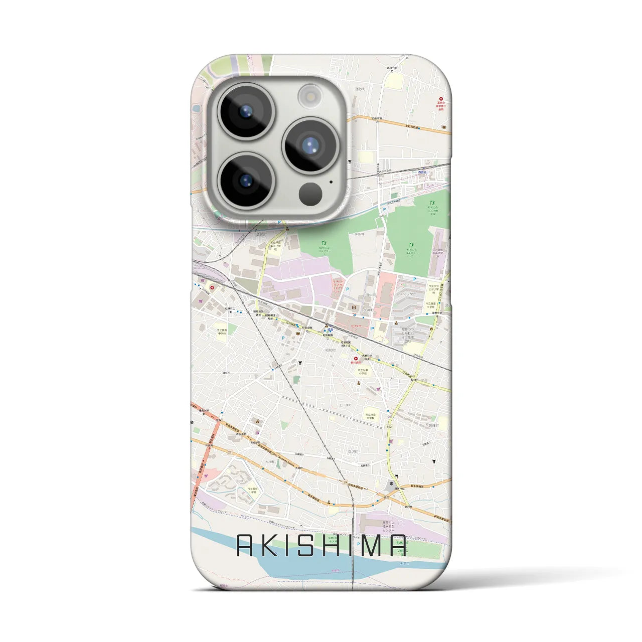 【昭島(東京都)】地図柄iPhoneケース(バックカバータイプ)