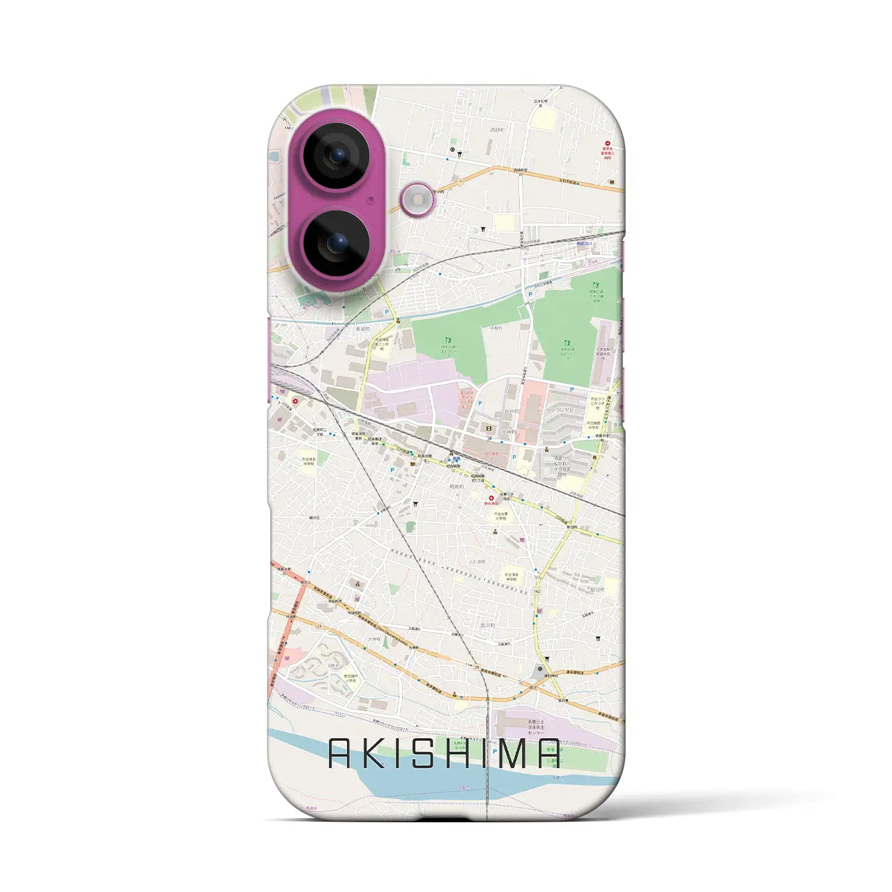 【昭島(東京都)】地図柄iPhoneケース(バックカバータイプ)