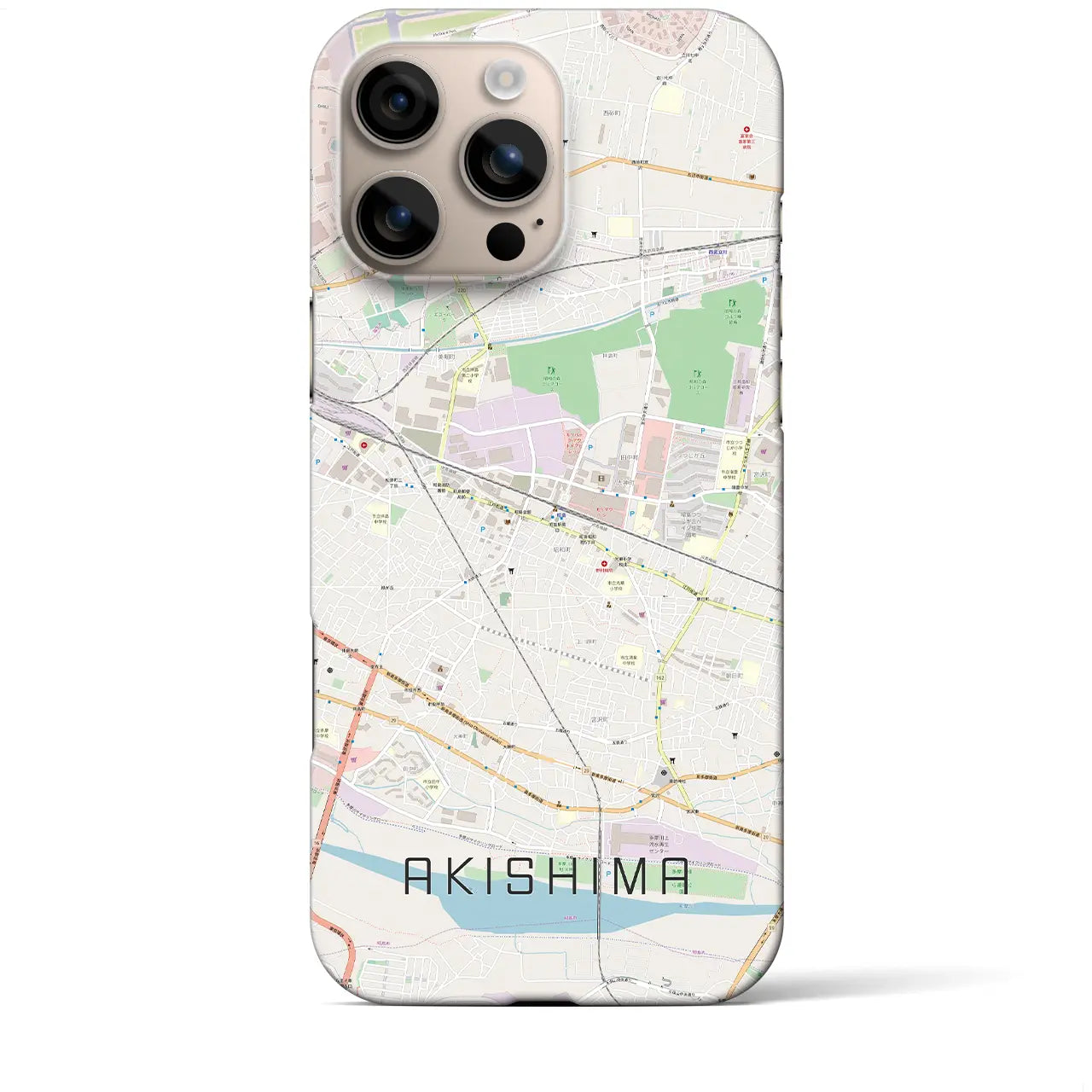 【昭島(東京都)】地図柄iPhoneケース(バックカバータイプ)
