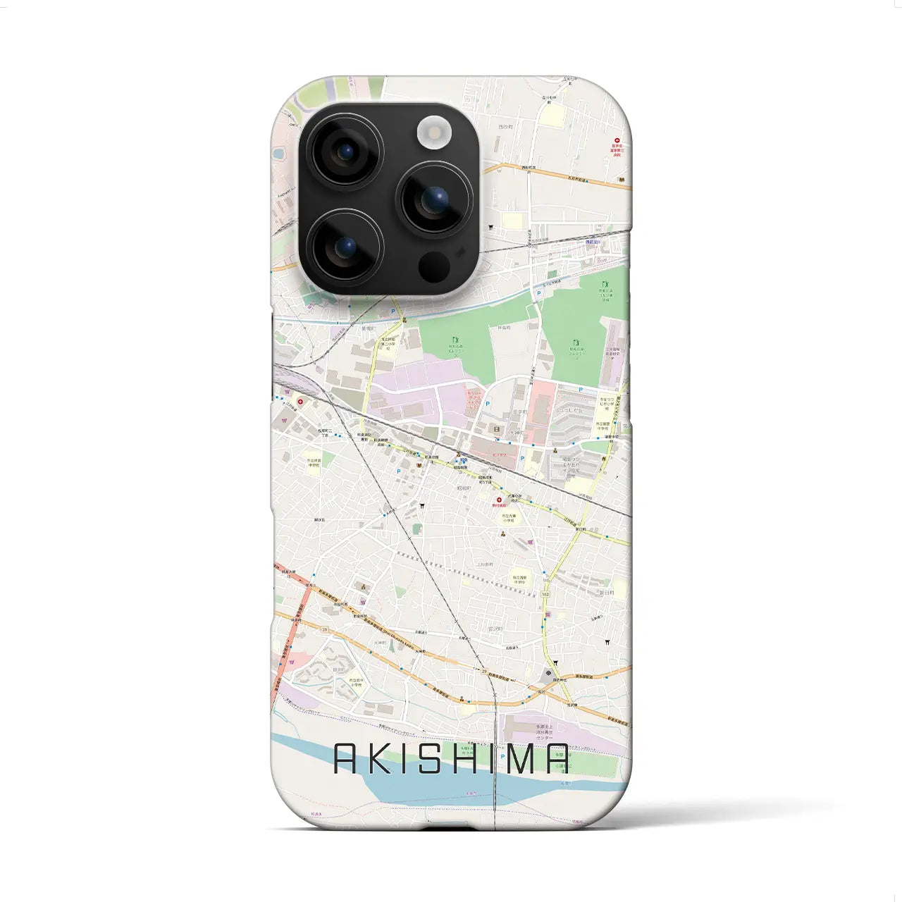 【昭島(東京都)】地図柄iPhoneケース(バックカバータイプ)