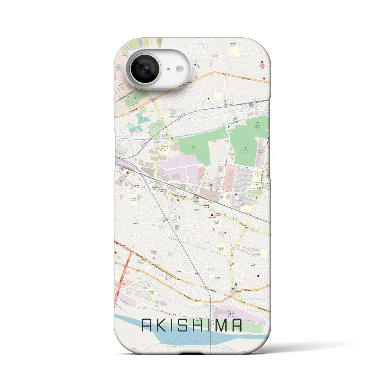 【昭島(東京都)】地図柄iPhoneケース(バックカバータイプ)
