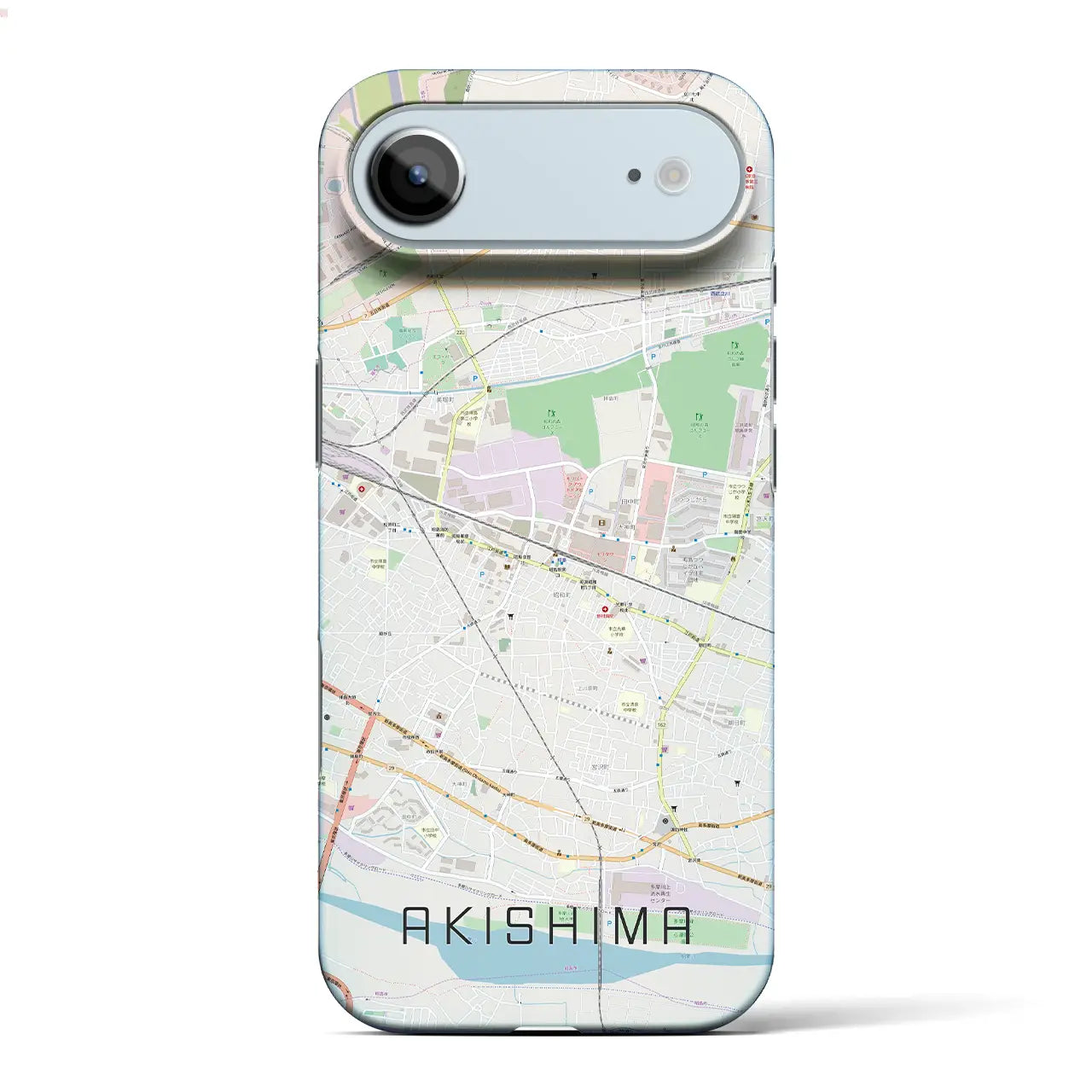 【昭島(東京都)】地図柄iPhoneケース(バックカバータイプ)ナチュラル・iPhone 17 Pro Max 用