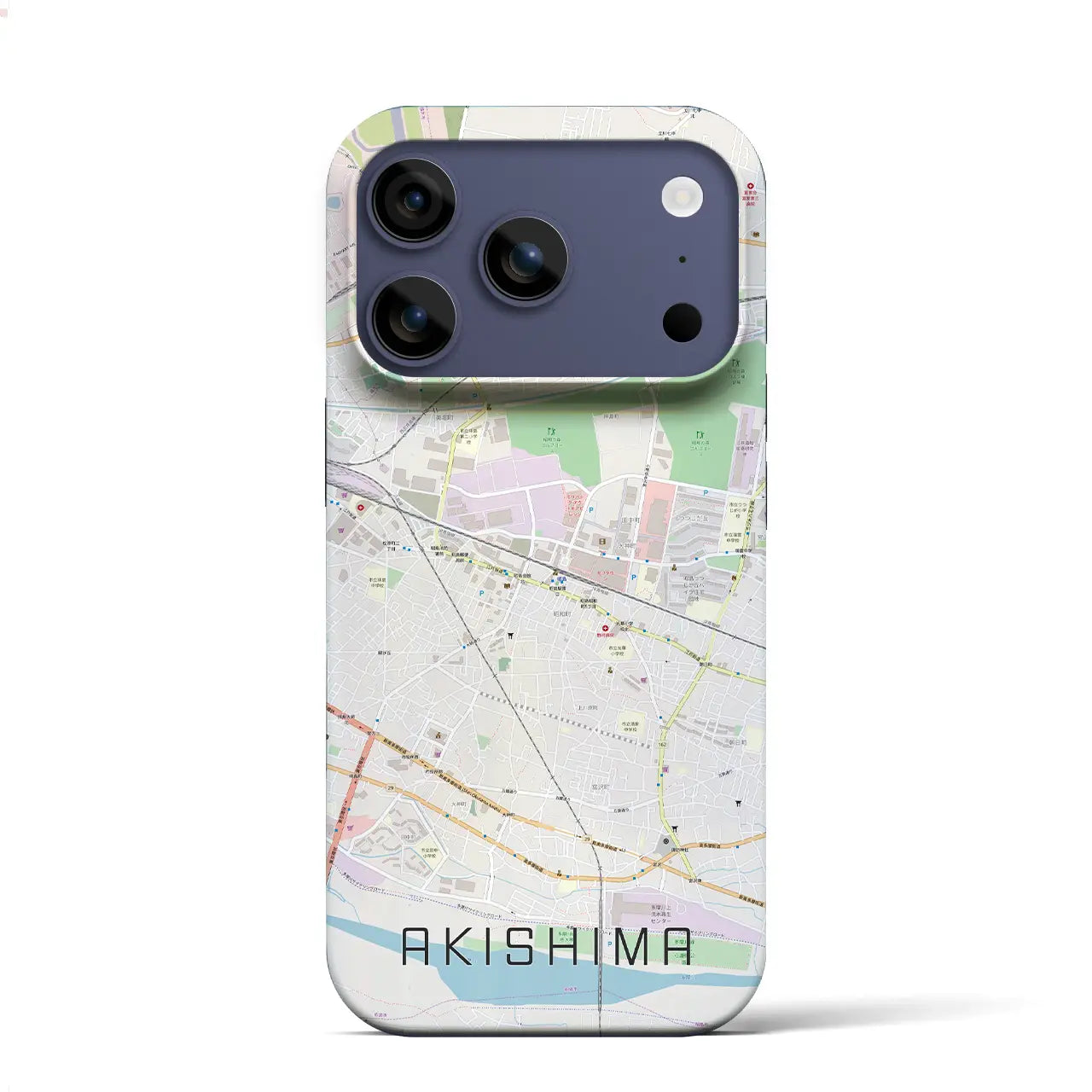 【昭島(東京都)】地図柄iPhoneケース(バックカバータイプ)