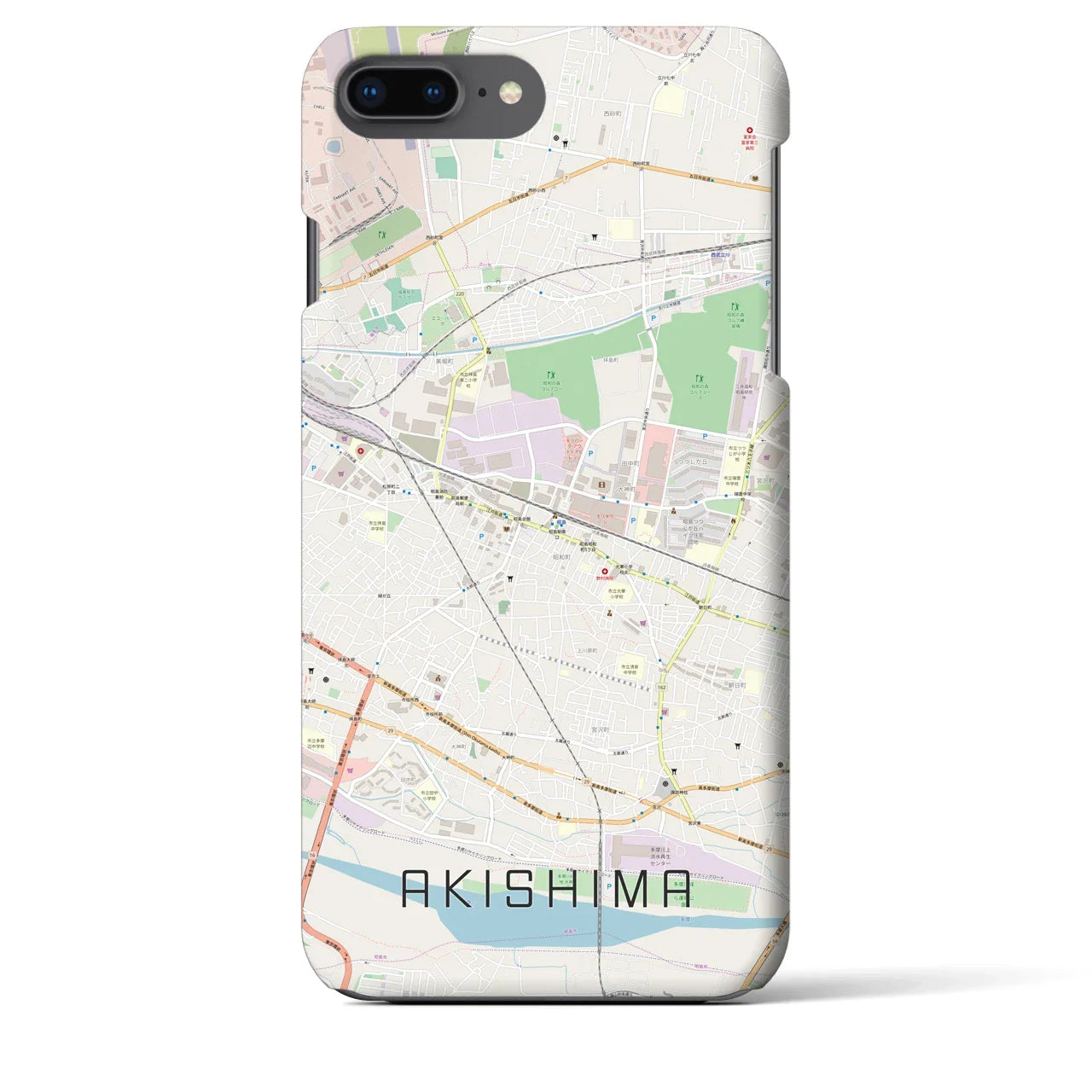 【昭島(東京都)】地図柄iPhoneケース(バックカバータイプ)