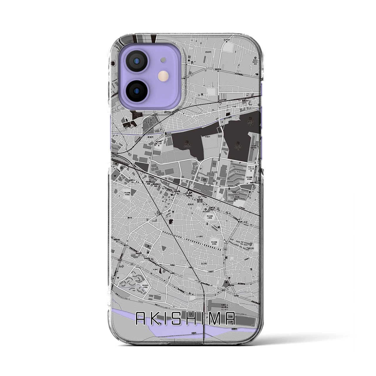 【昭島(東京都)】地図柄iPhoneケース(クリアタイプ)