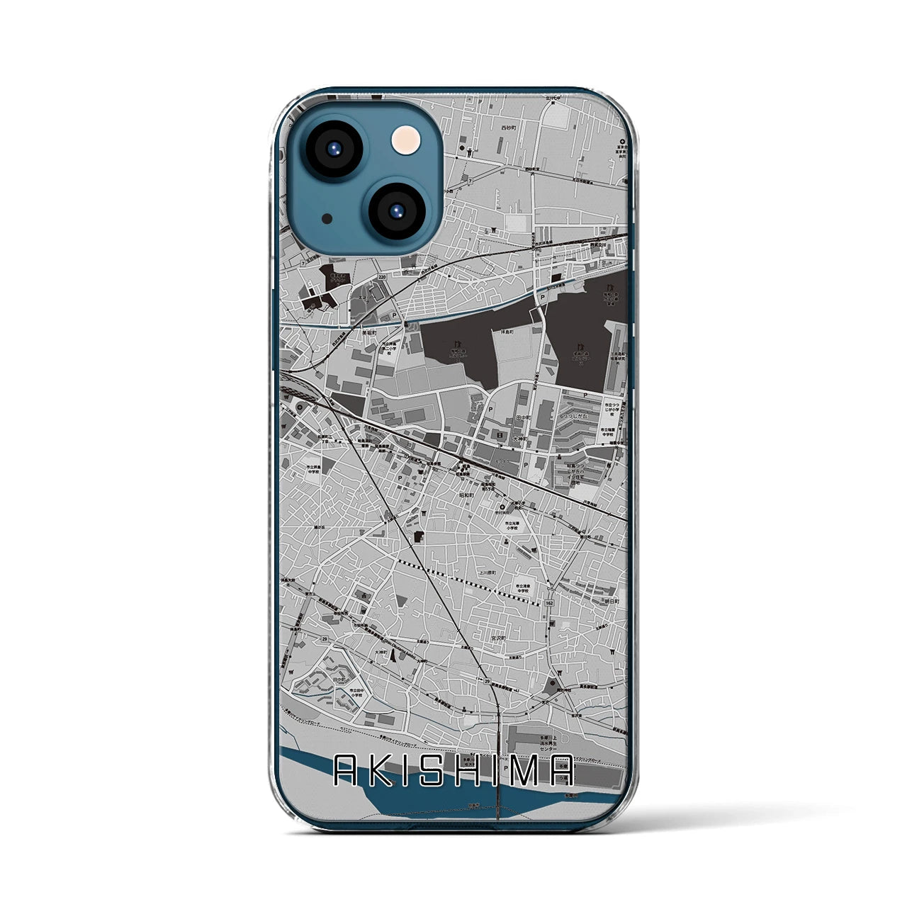 【昭島(東京都)】地図柄iPhoneケース(クリアタイプ)