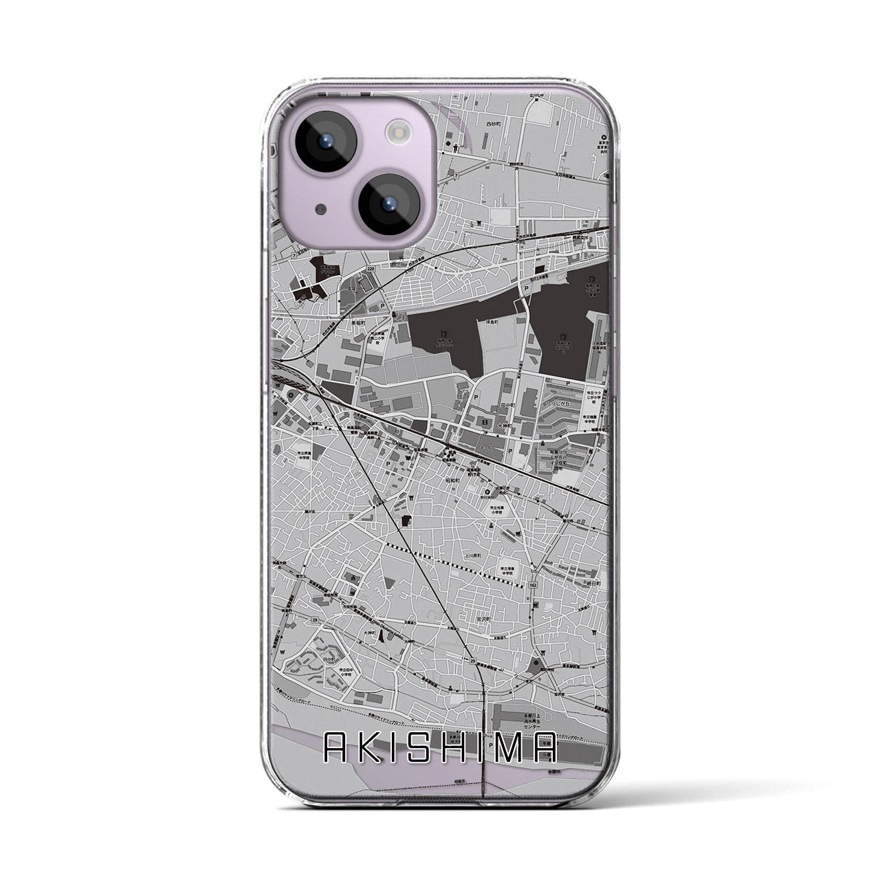 【昭島(東京都)】地図柄iPhoneケース(クリアタイプ)