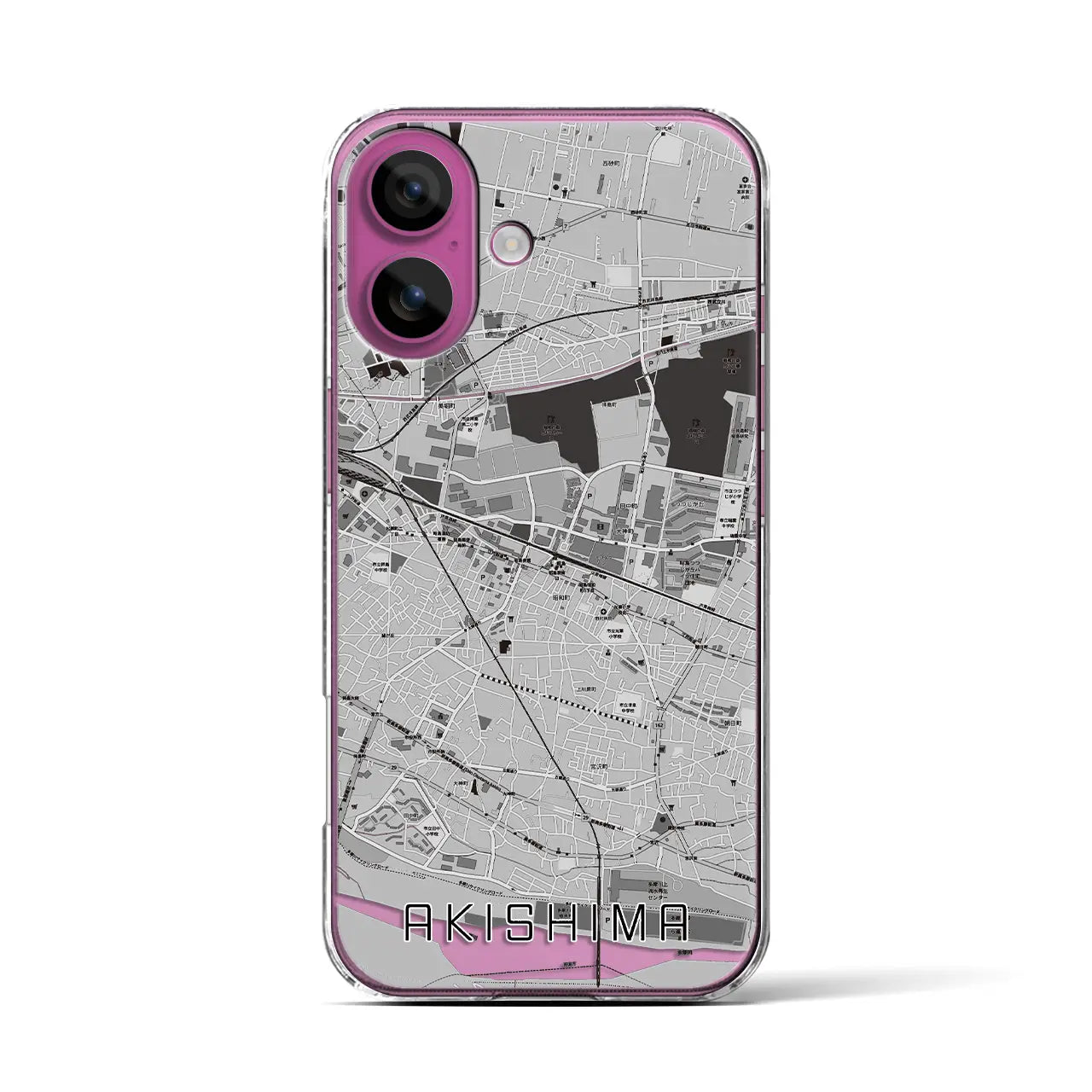 【昭島(東京都)】地図柄iPhoneケース(クリアタイプ)