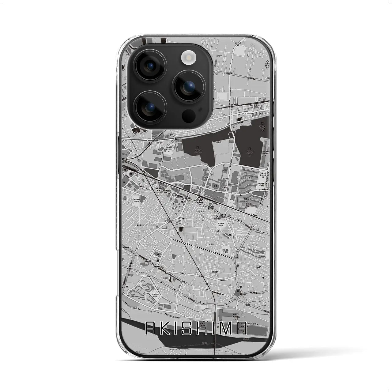 【昭島(東京都)】地図柄iPhoneケース(クリアタイプ)